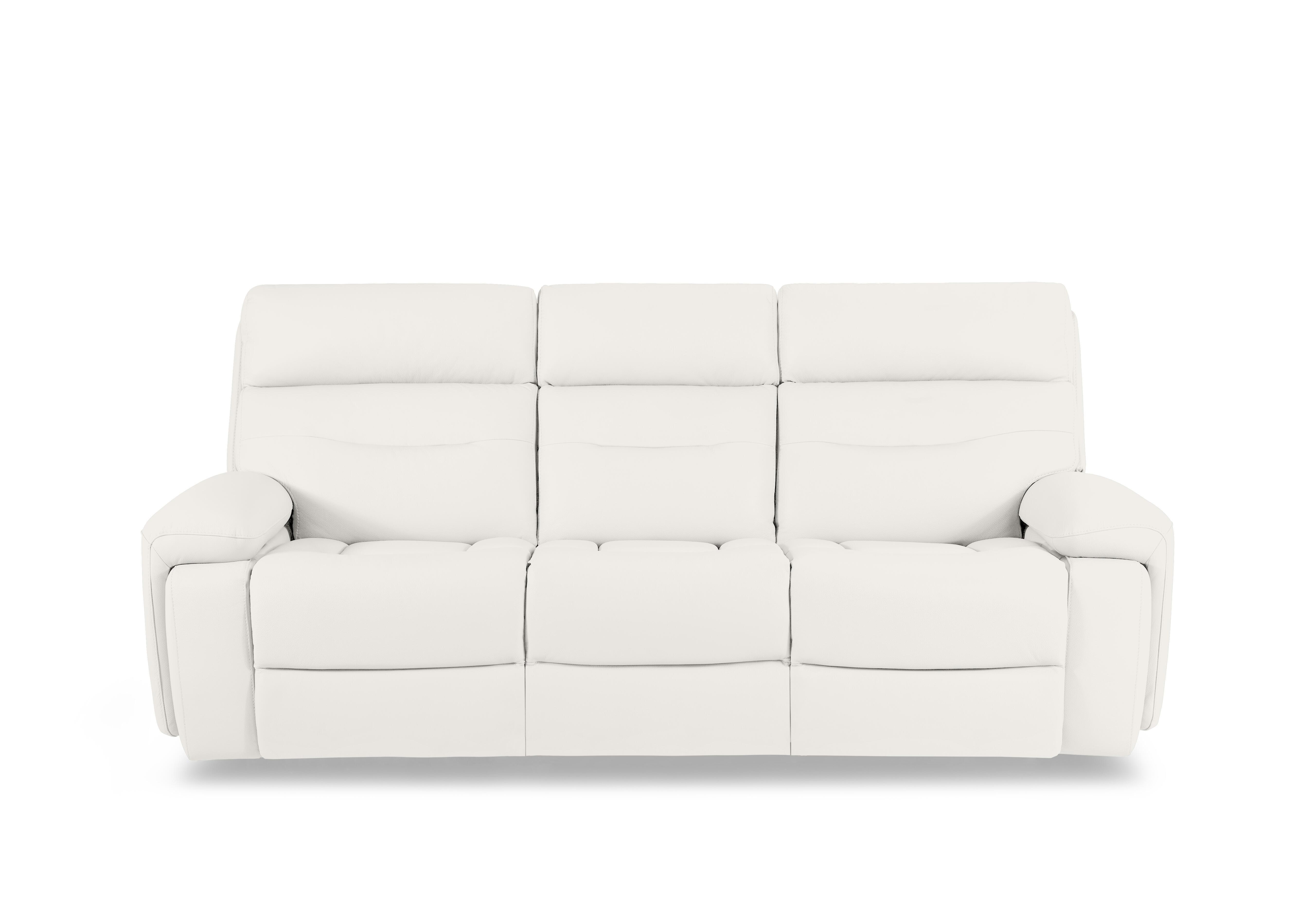 Cinemax Leather 3 Seater 3 Cushion Sofa in White Le-9307 on Furniture Village