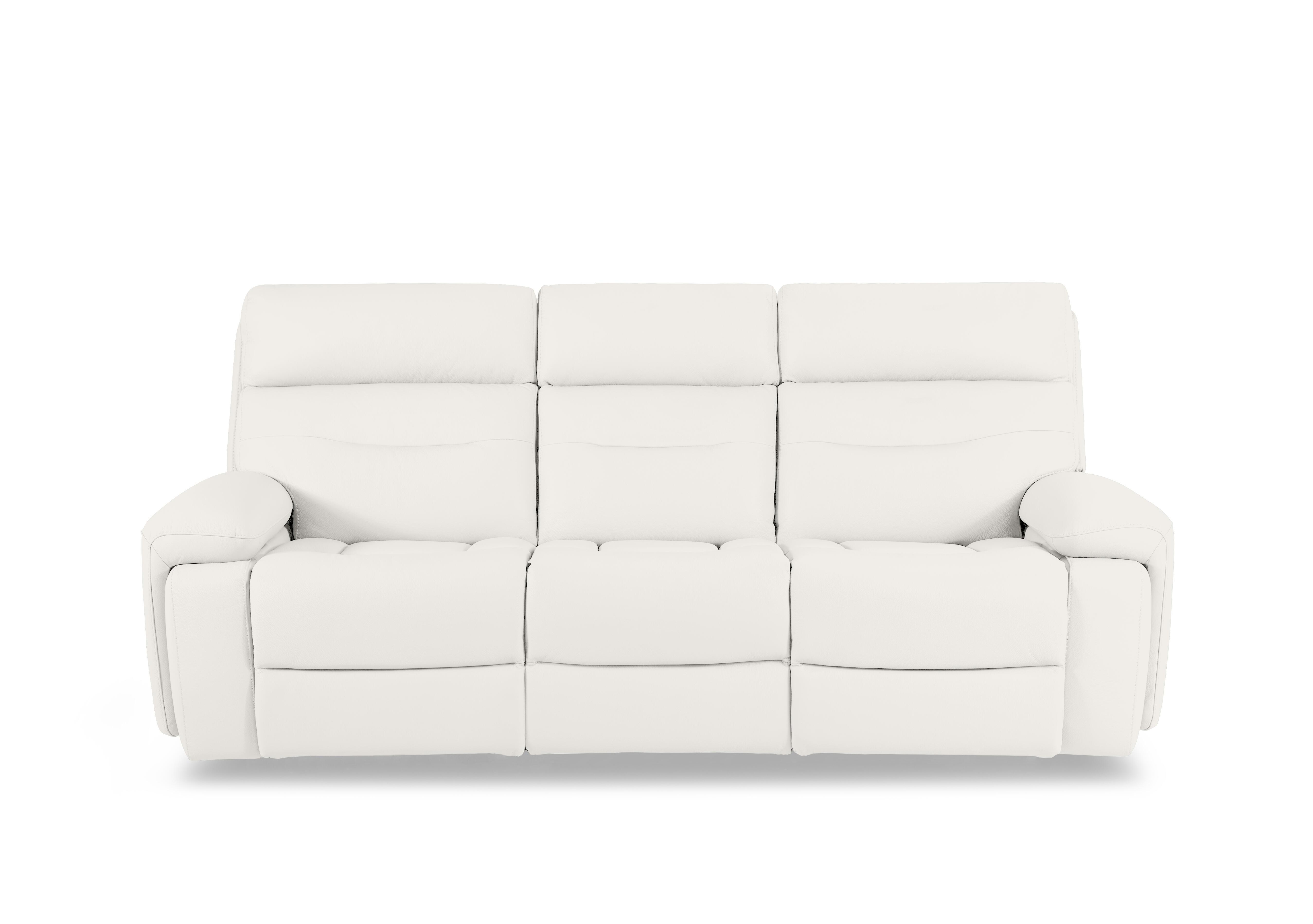 Cinemax Leather 3 Seater 3 Cushion Sofa in White Le-9307 on Furniture Village