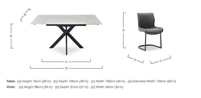 Clio Draw Leaf Extending Dining Table and 4 Cupra Dining Chairs in  on Furniture Village