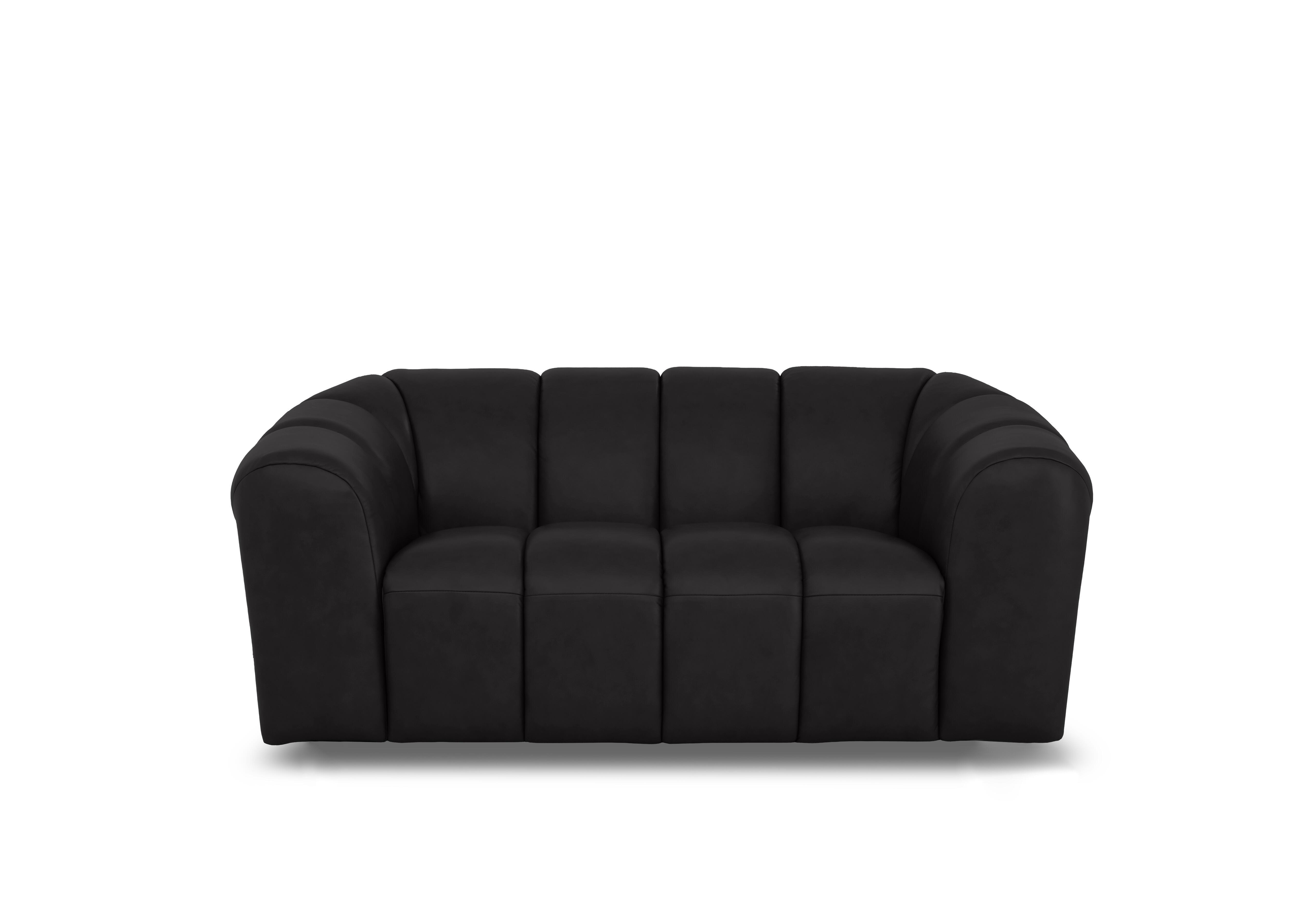 Rhianna 2 Seater Leather Sofa in Montana Jet Black Cat-60/22 on Furniture Village