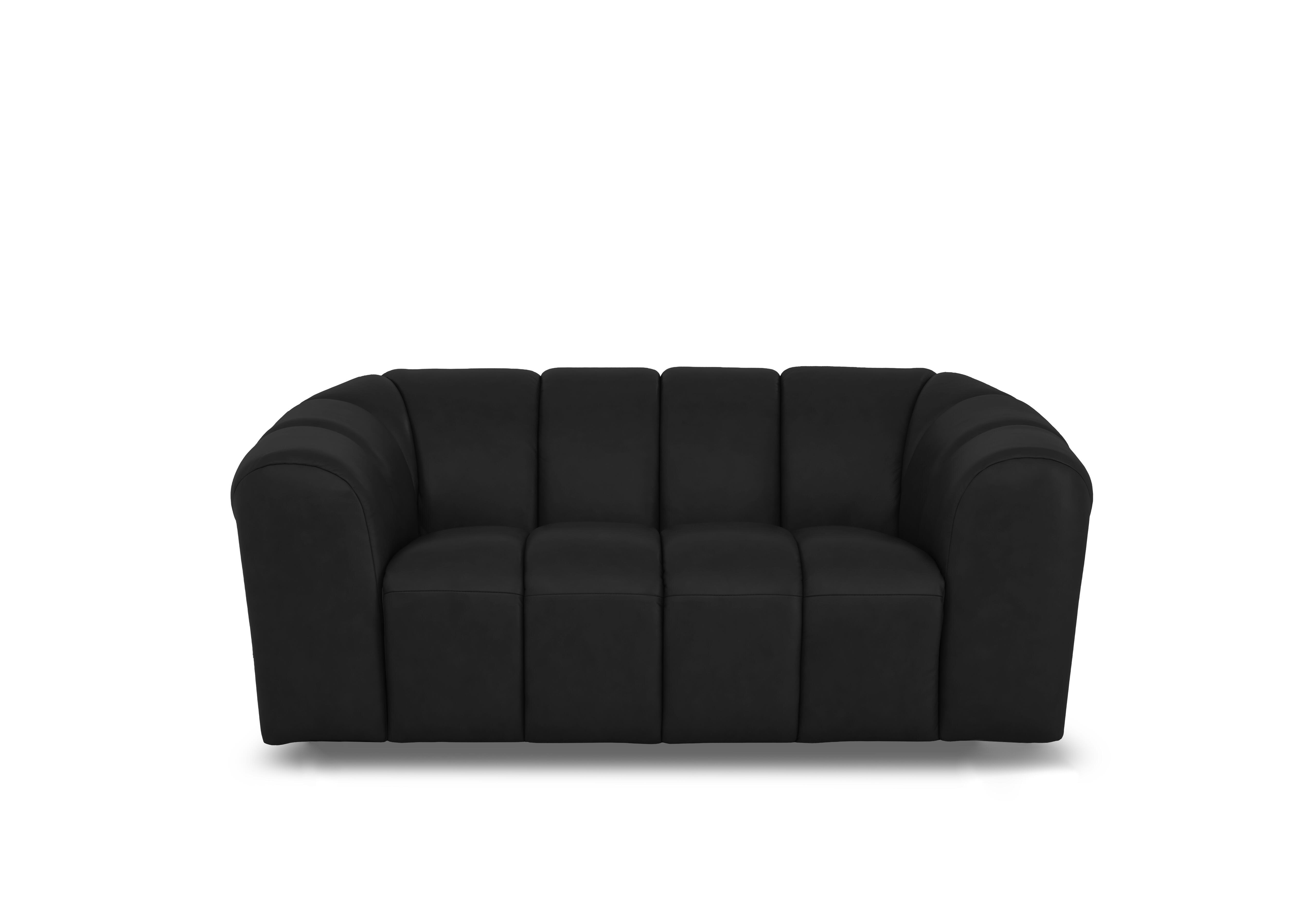 Rhianna 2 Seater Leather Sofa in Oslo Jet Black Cat-40/23 on Furniture Village