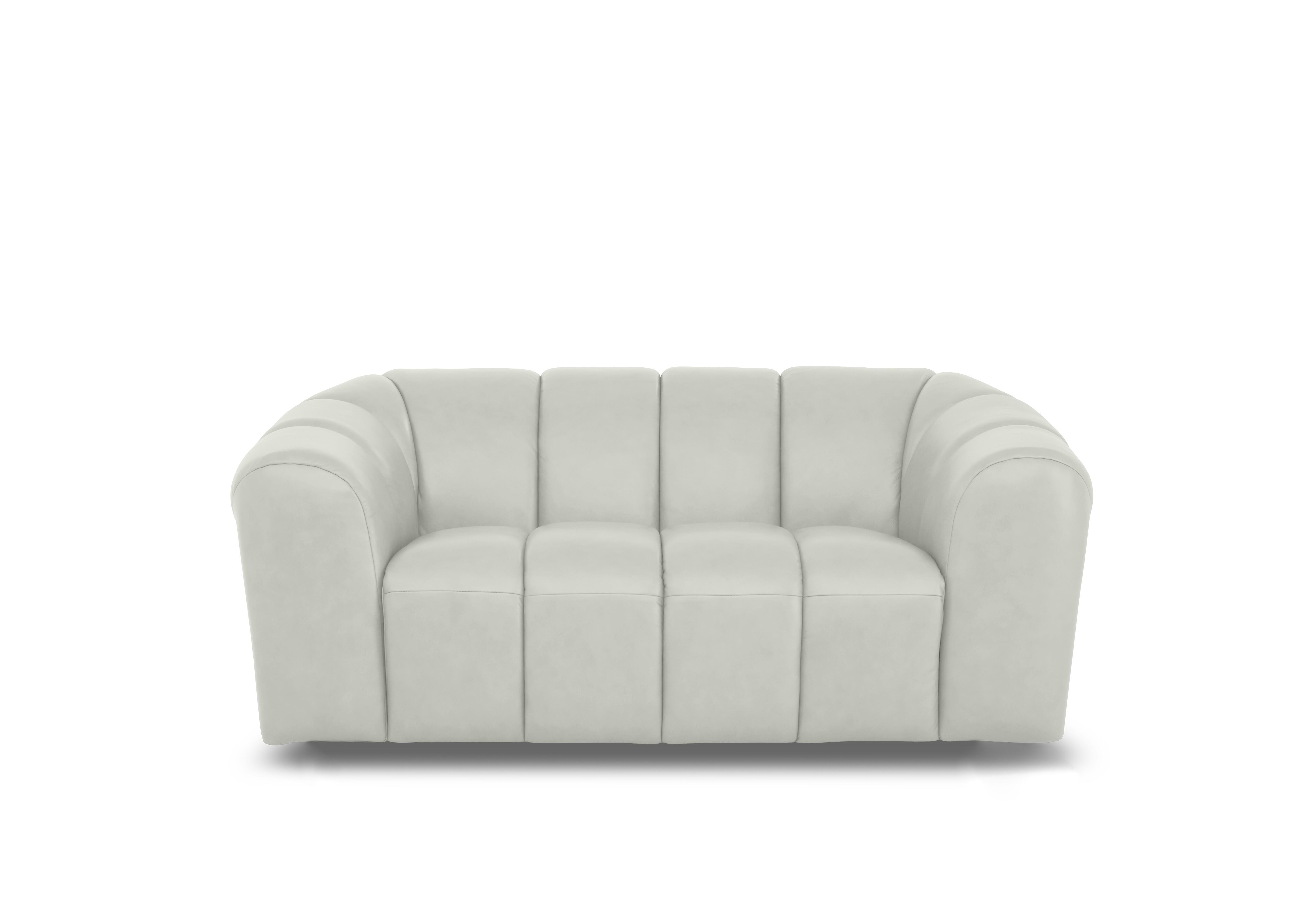 Rhianna 2 Seater Leather Sofa in Oslo Light Grey Cat-40/27 on Furniture Village