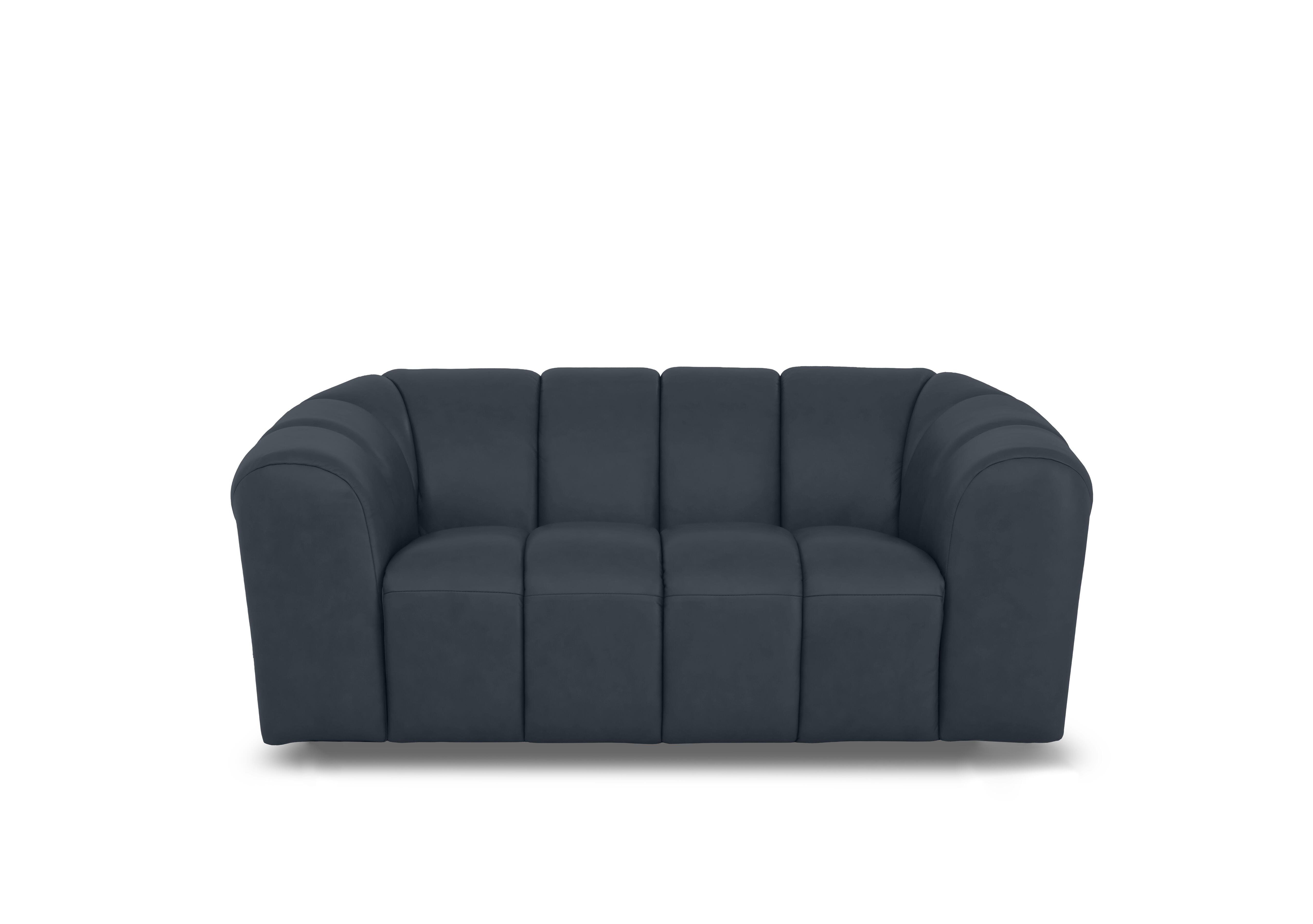 Rhianna 2 Seater Leather Sofa in Oslo Navy Cat-40/24 on Furniture Village