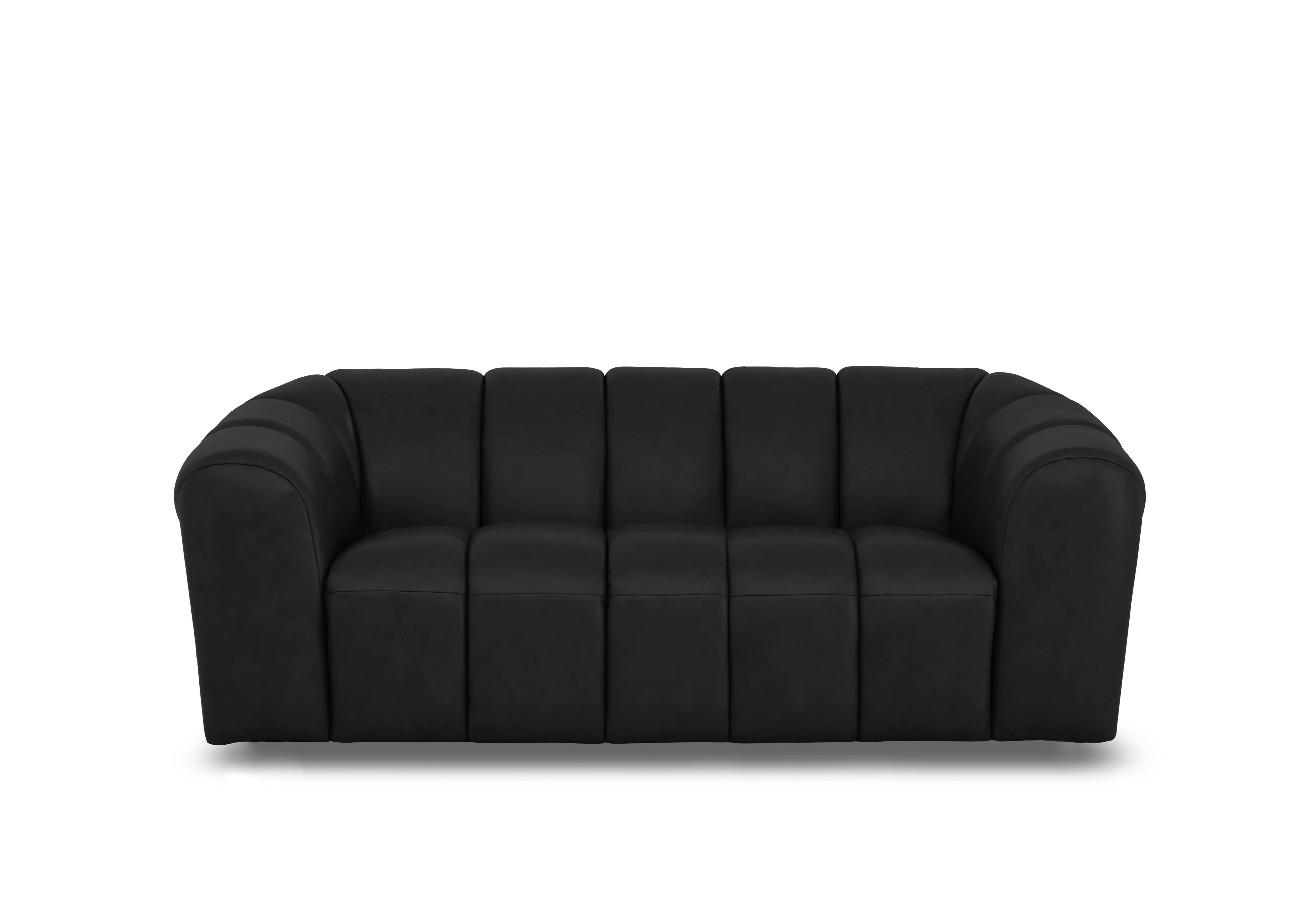 Rhianna Large 2 Seater Leather Sofa in Montana Jet Black Cat-60/22 on Furniture Village