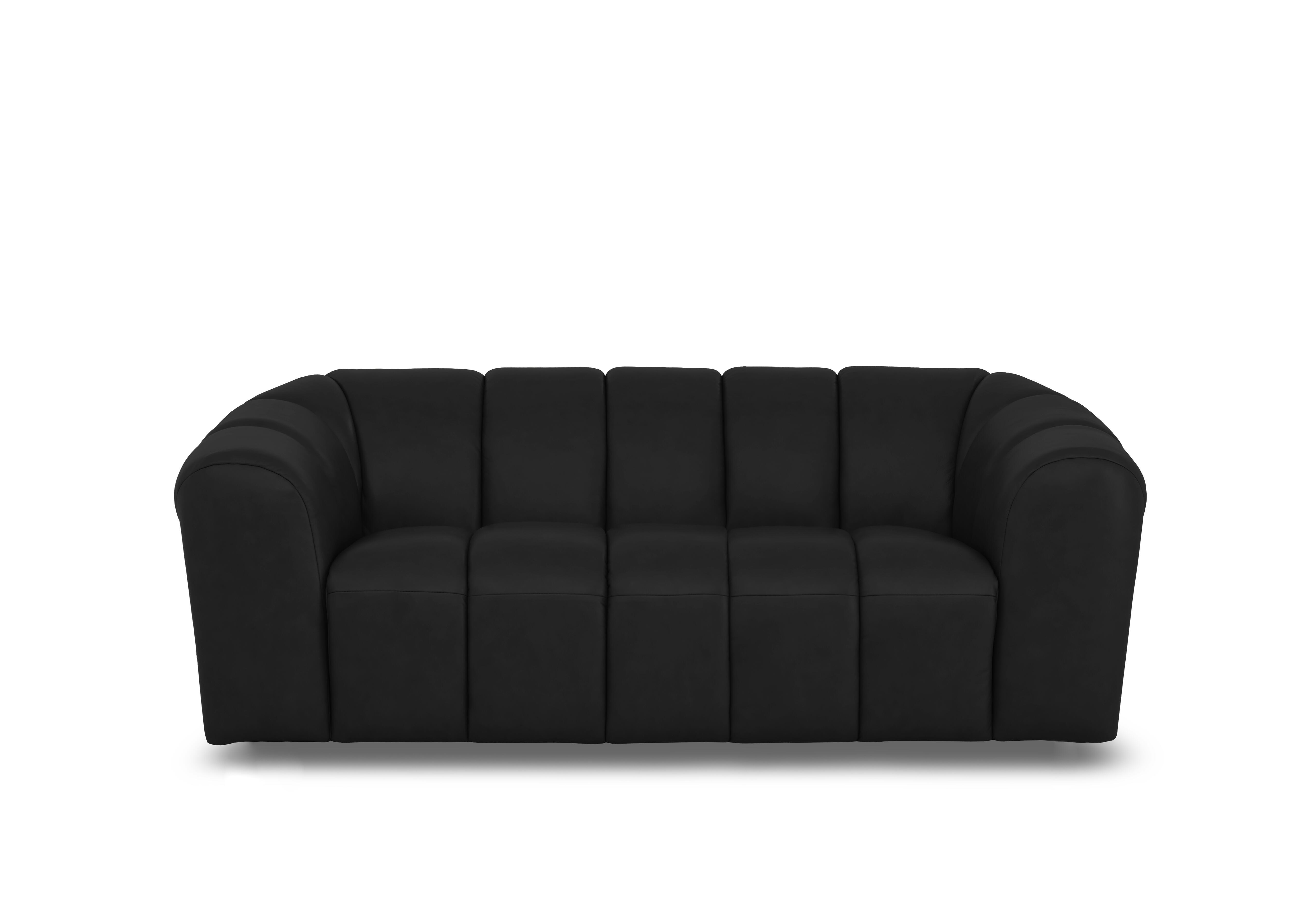 Rhianna Large 2 Seater Leather Sofa in Oslo Jet Black Cat-40/23 on Furniture Village