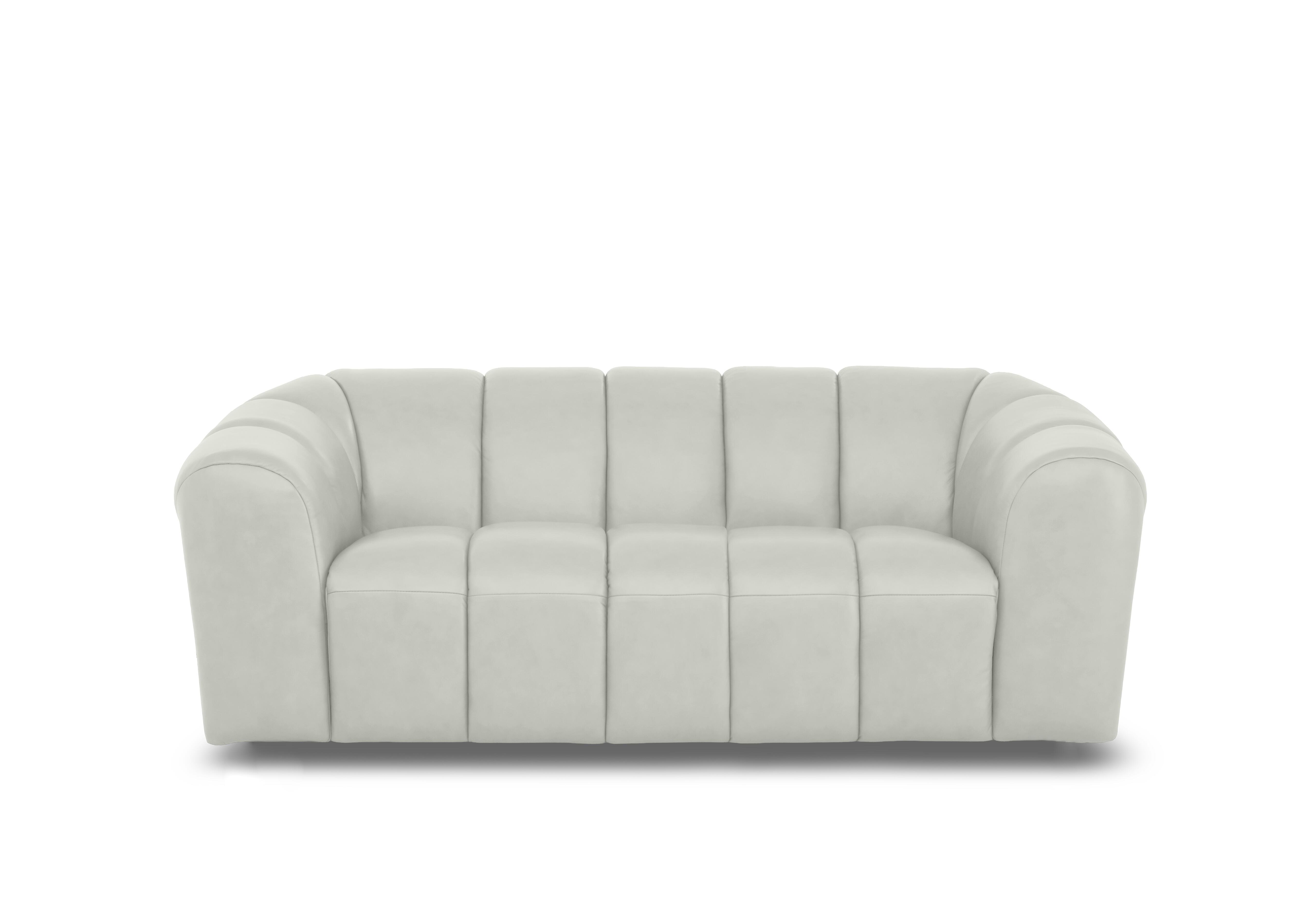 Rhianna Large 2 Seater Leather Sofa in Oslo Light Grey Cat-40/27 on Furniture Village