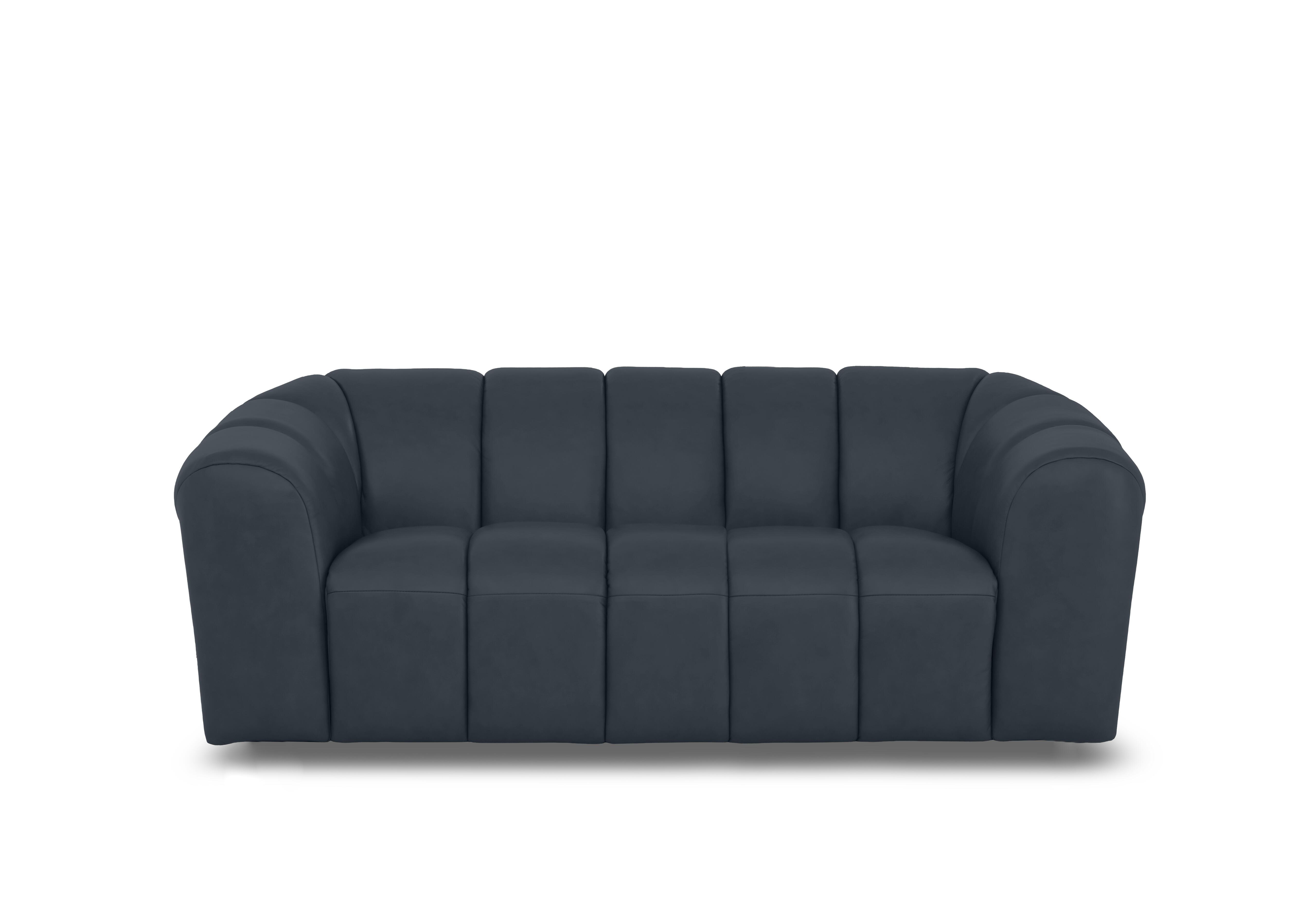 Rhianna Large 2 Seater Leather Sofa in Oslo Navy Cat-40/24 on Furniture Village
