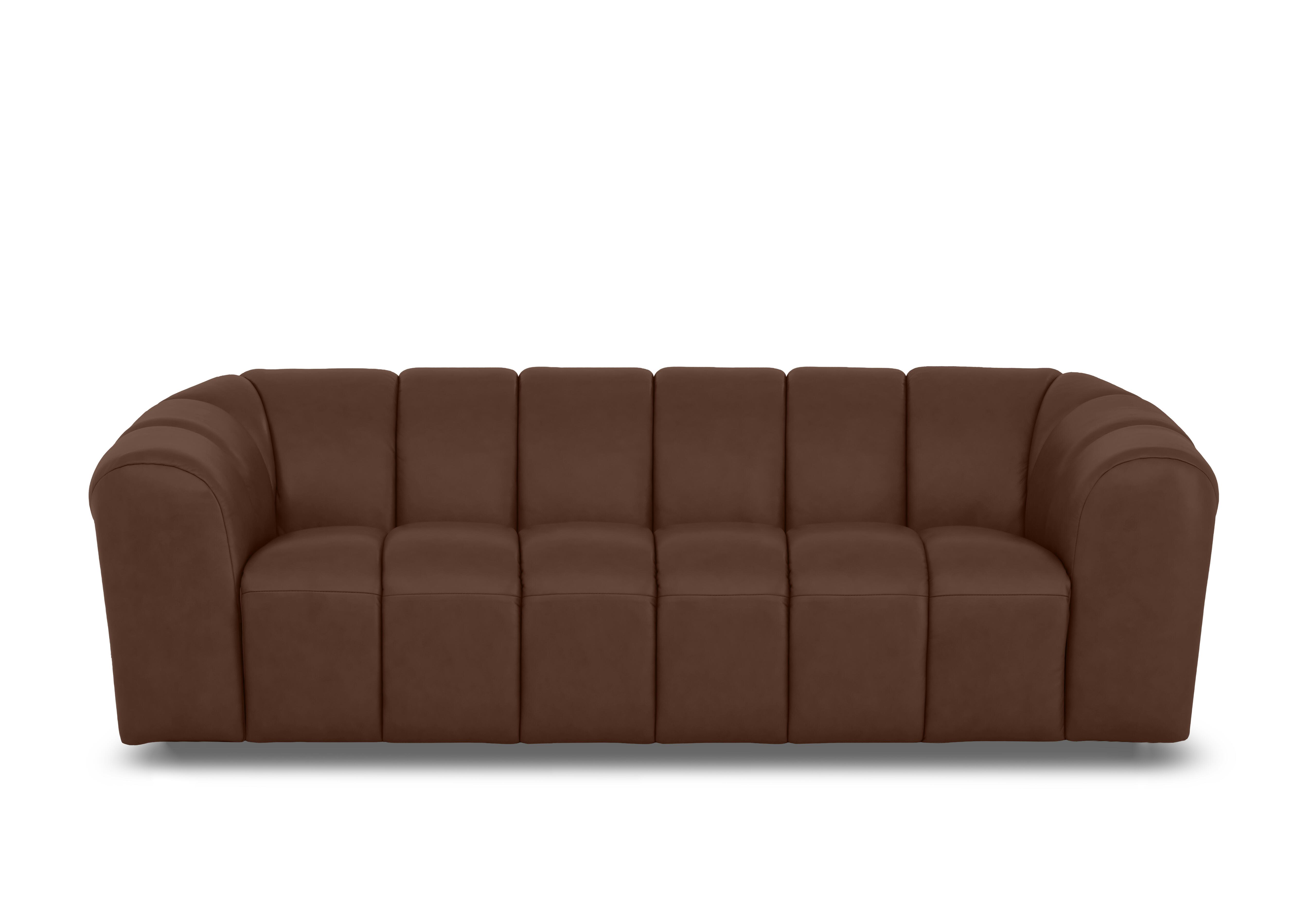 Rhianna 3 Seater Leather Sofa in Montana Chocolate Cat-60/08 on Furniture Village