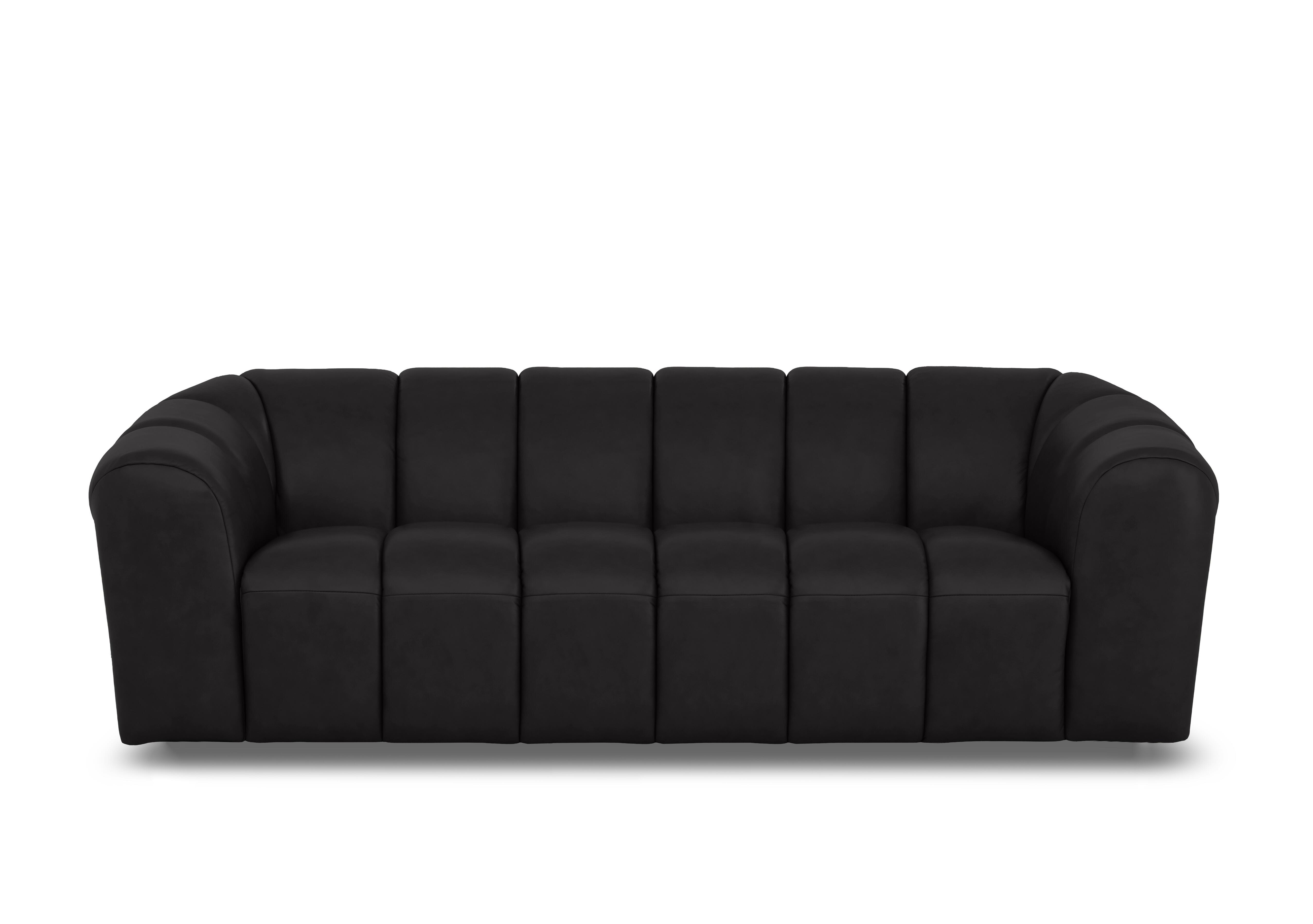 Rhianna 3 Seater Leather Sofa in Montana Jet Black Cat-60/22 on Furniture Village