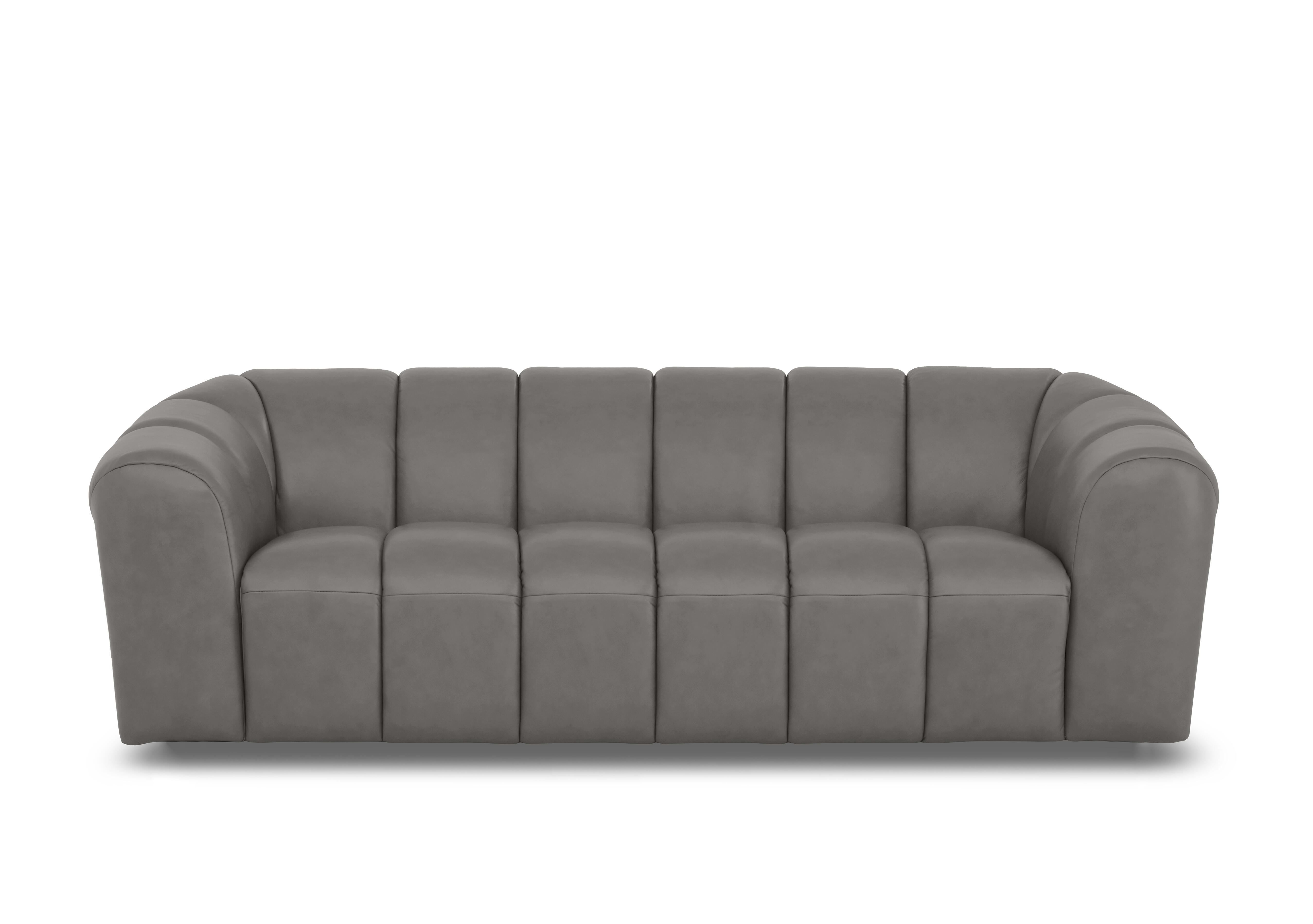 Rhianna 3 Seater Leather Sofa in Oslo Elephant Cat-40/15 on Furniture Village