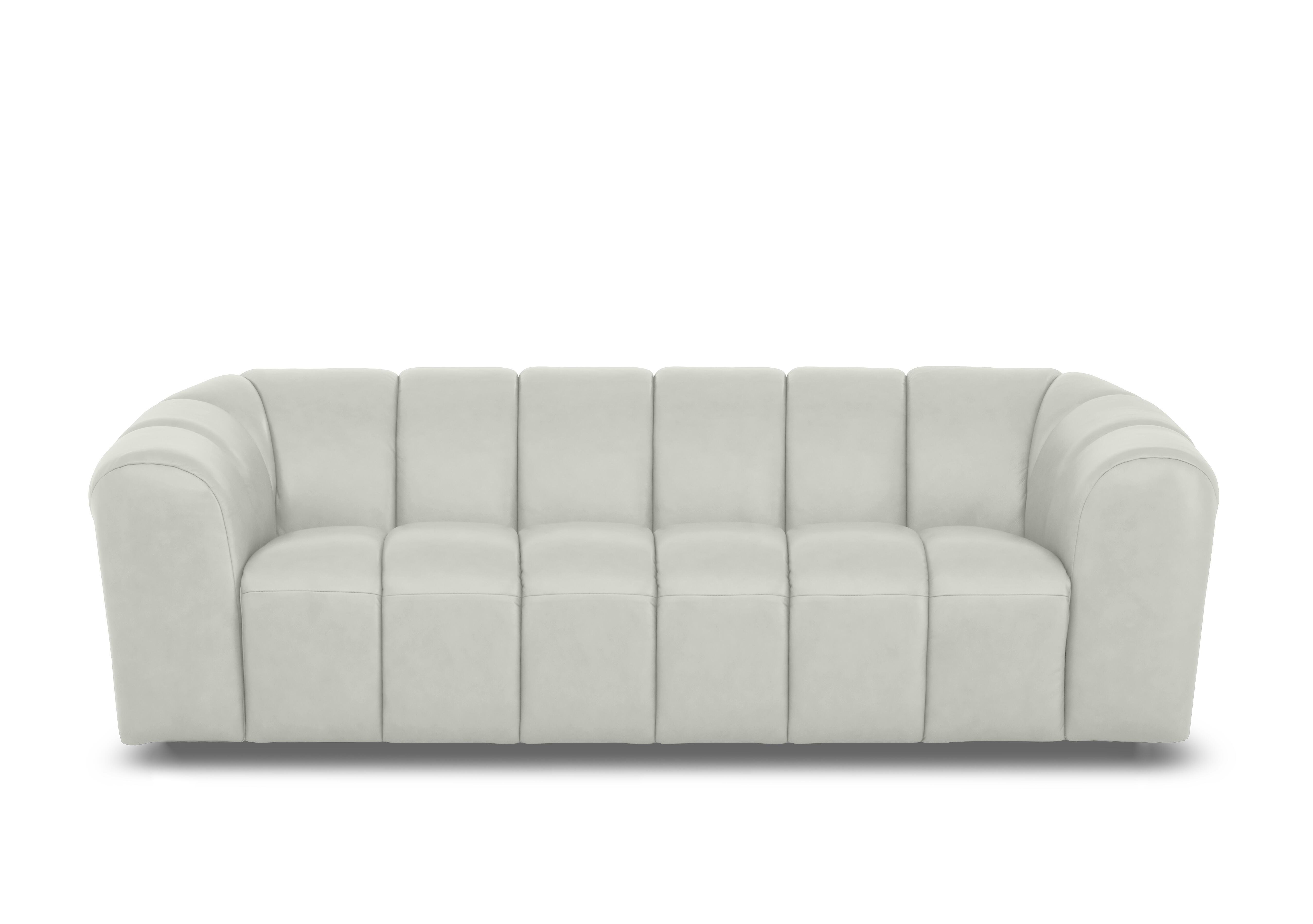 Rhianna 3 Seater Leather Sofa in Oslo Light Grey Cat-40/27 on Furniture Village