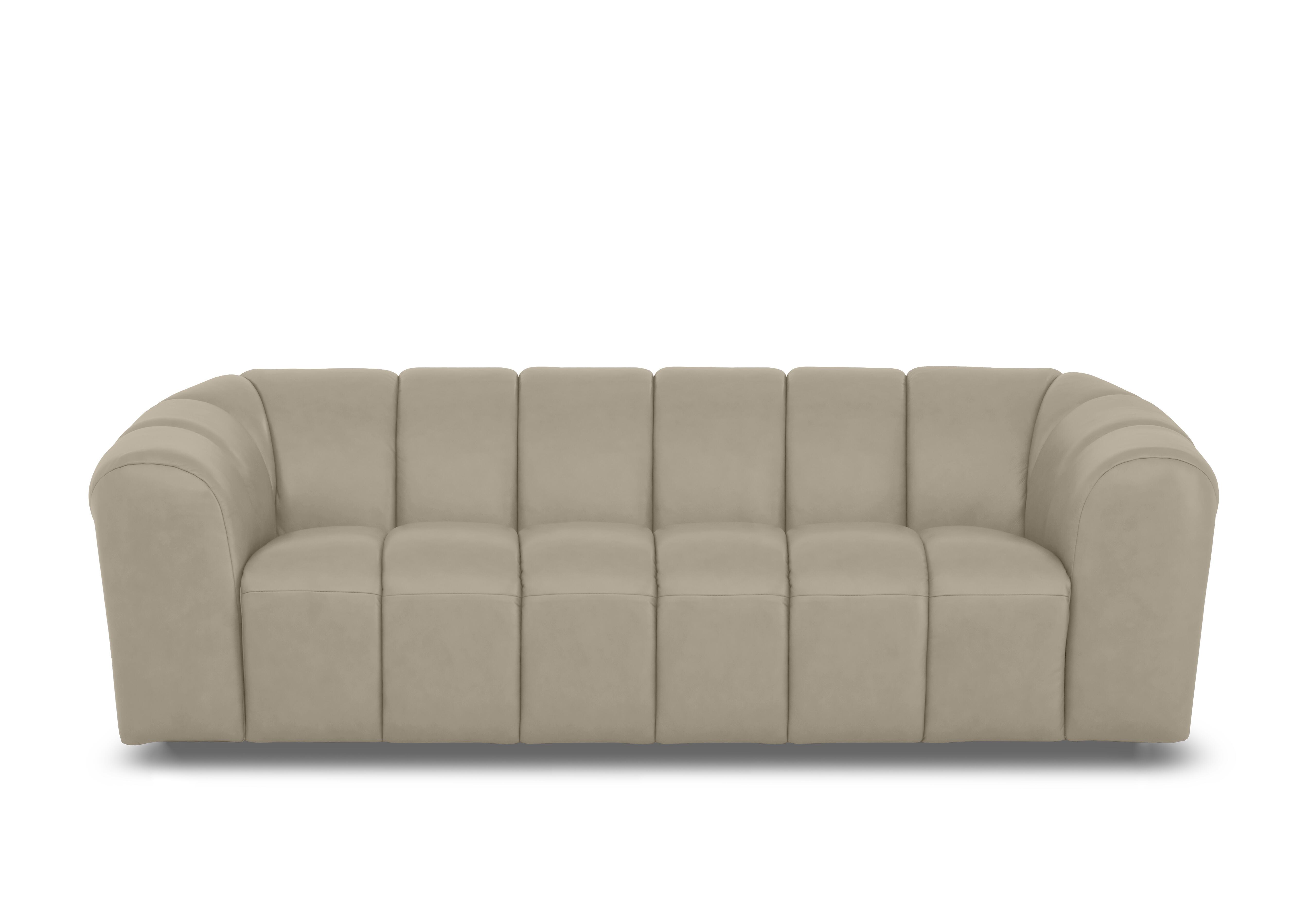 Rhianna 3 Seater Leather Sofa in Oslo Oyster Cat-40/08 on Furniture Village