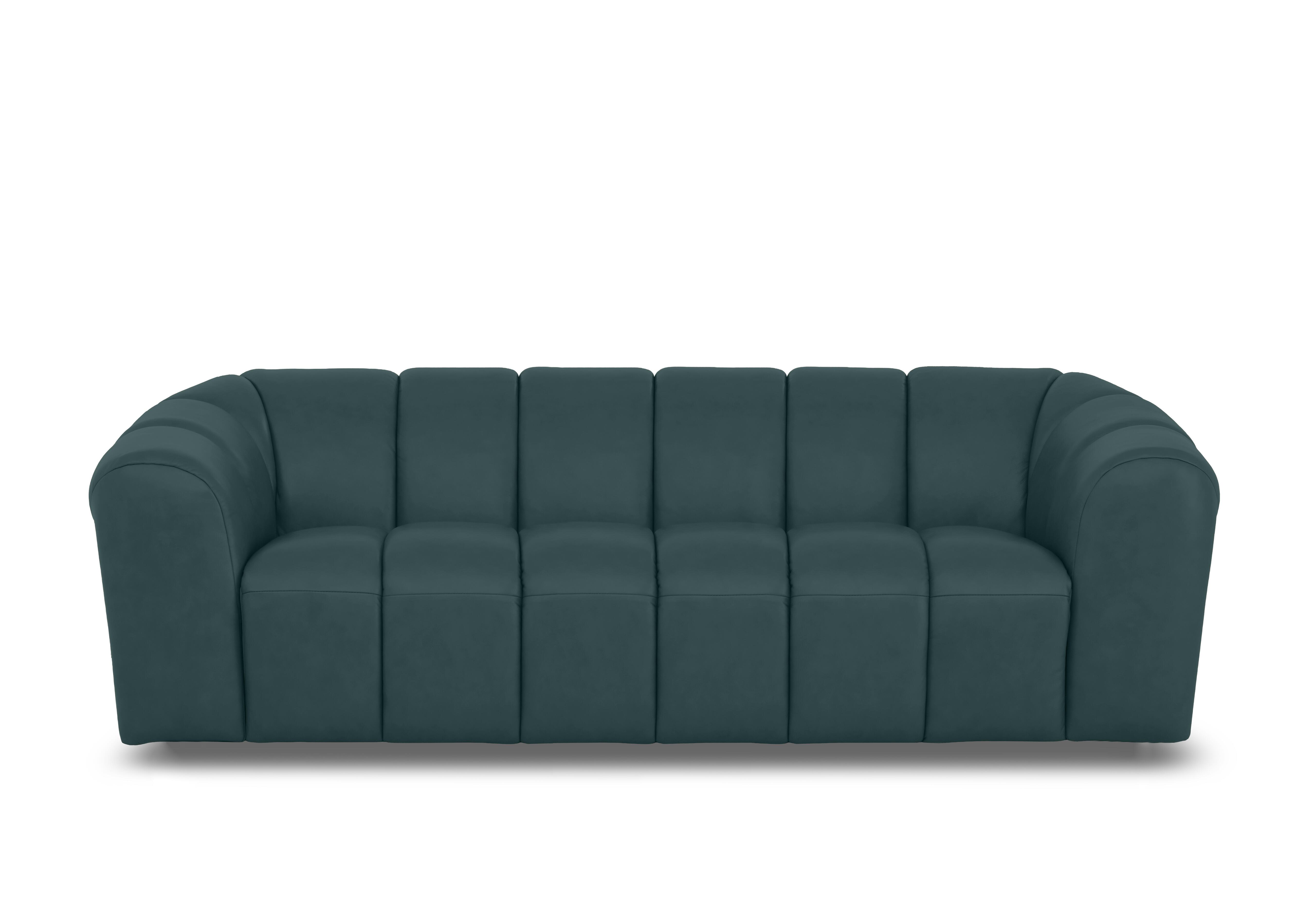 Rhianna 3 Seater Leather Sofa in Oslo Peacock Cat-40/09 on Furniture Village