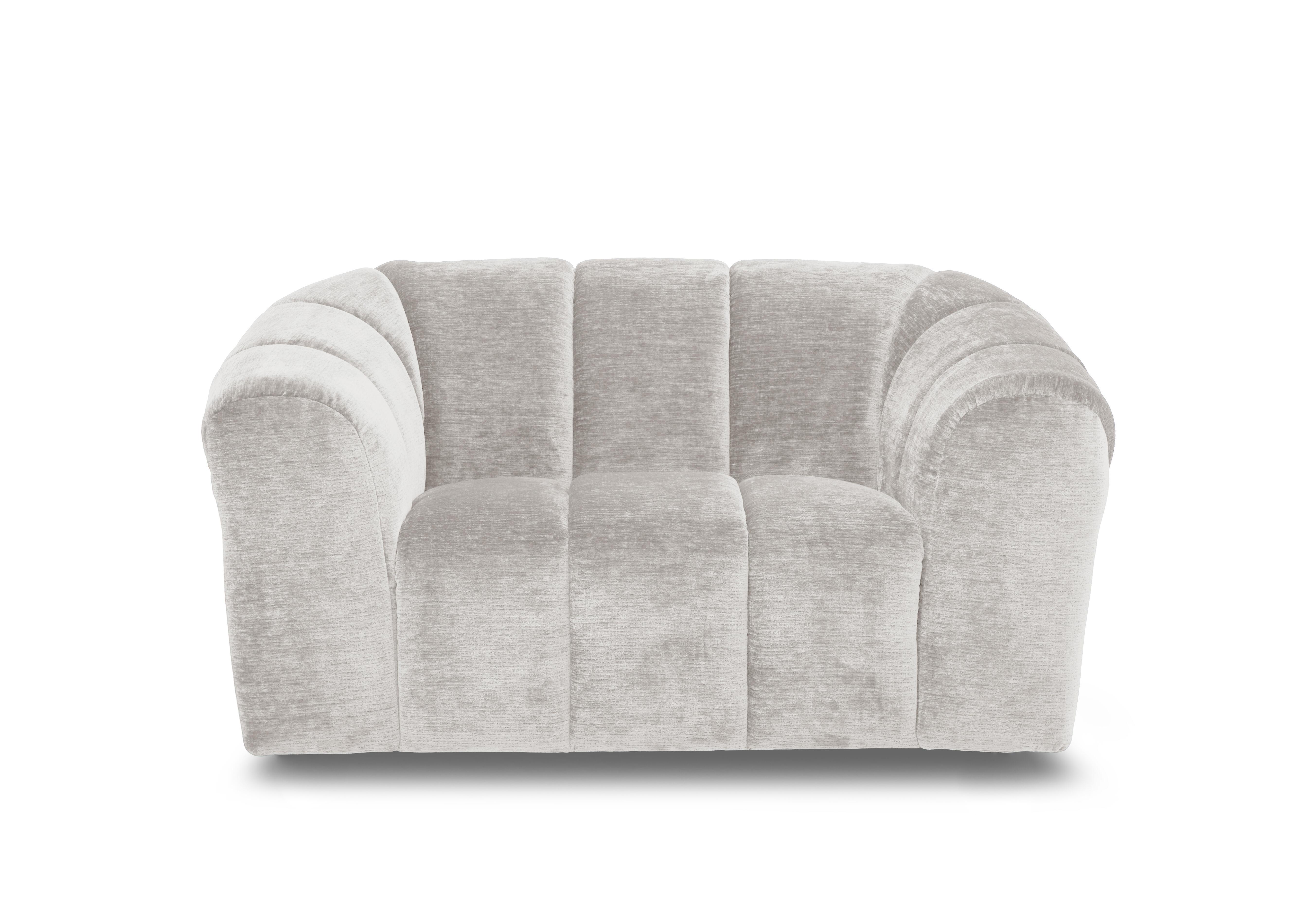 Rhianna Fabric Cuddler Chair in Aston Lead Grey 47516 on Furniture Village