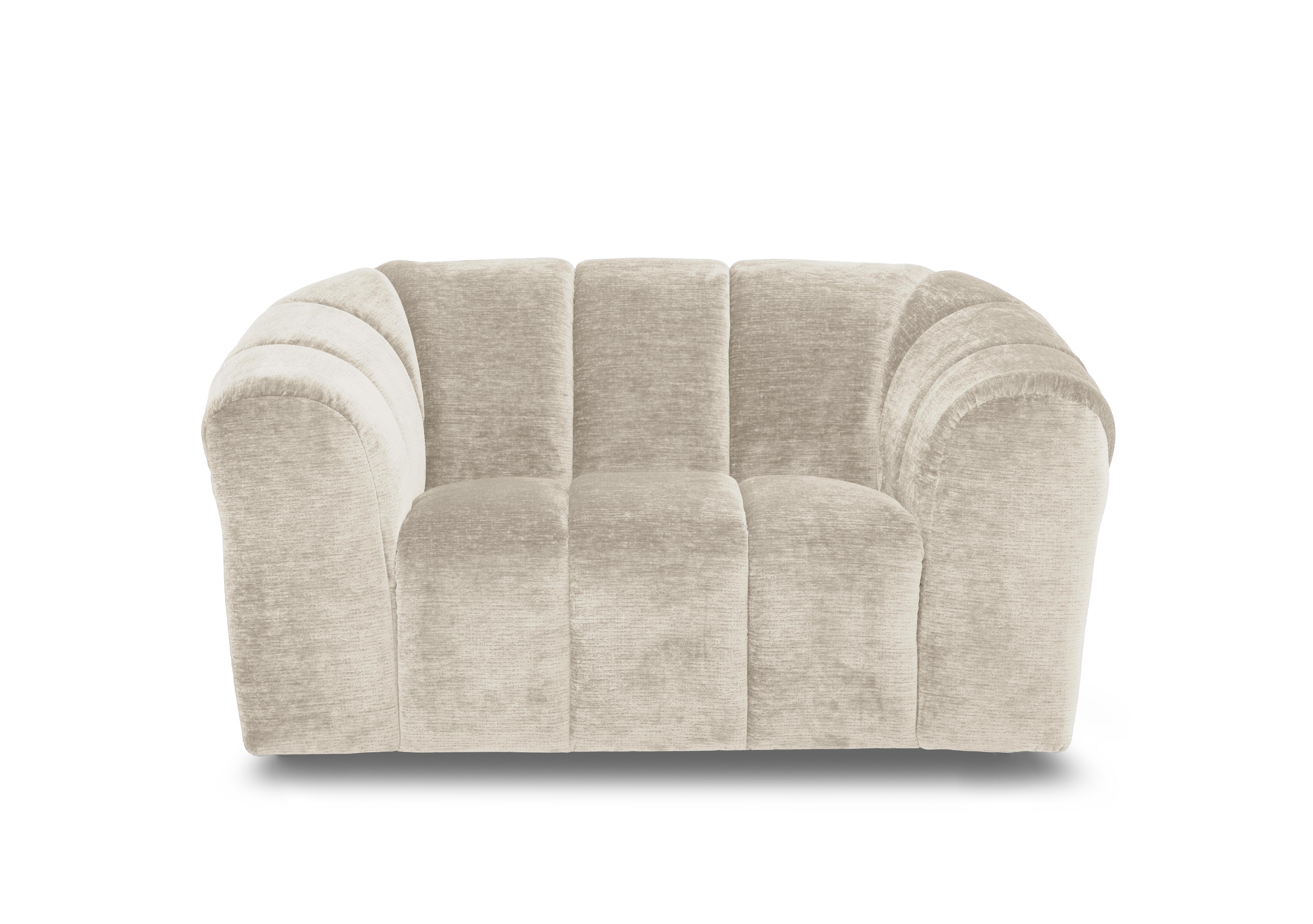 Rhianna Fabric Cuddler Chair in Aston Oyster 47517 on Furniture Village