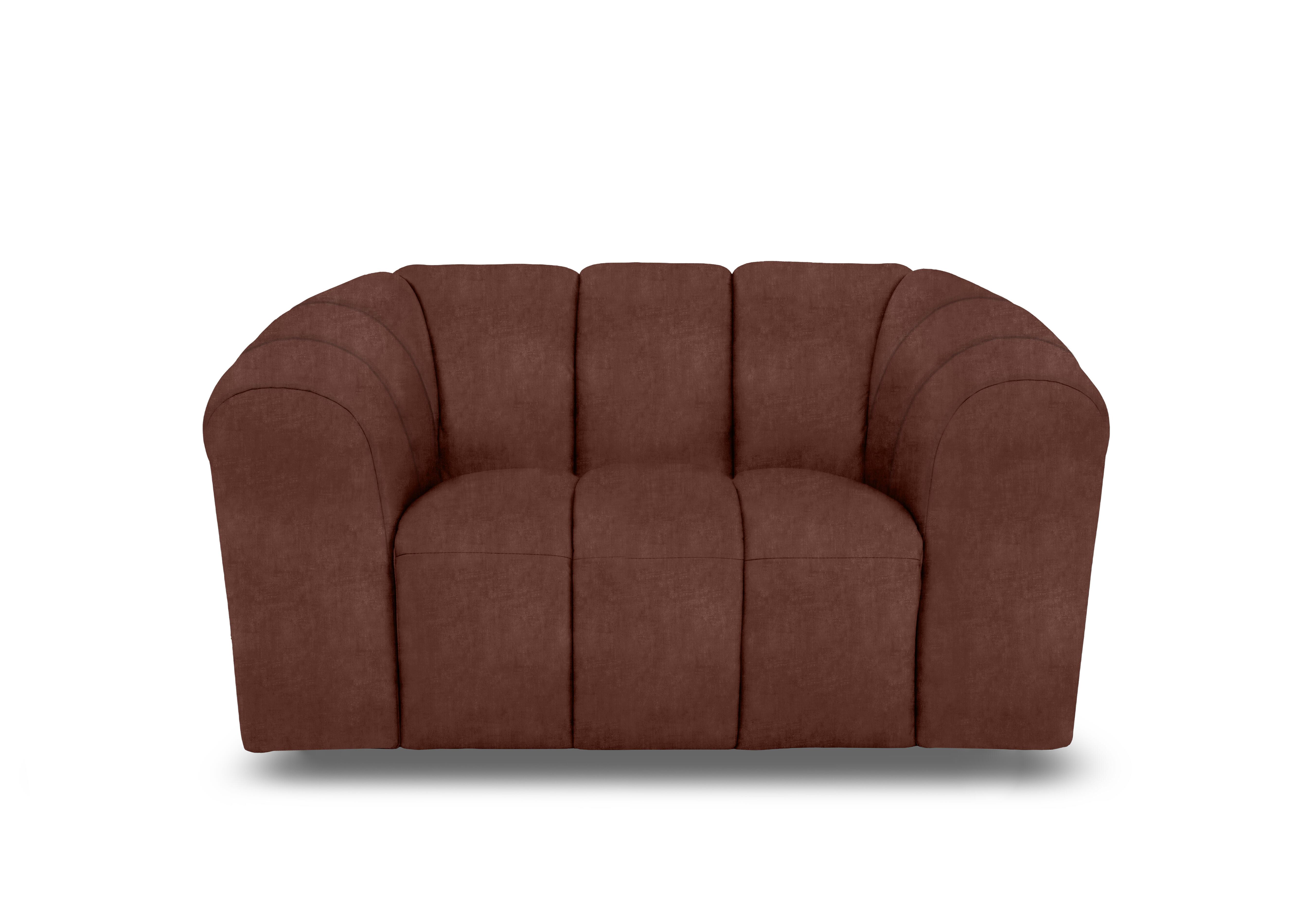 Rhianna Fabric Cuddler Chair in Manhattan Burnt Sienna 58008 on Furniture Village