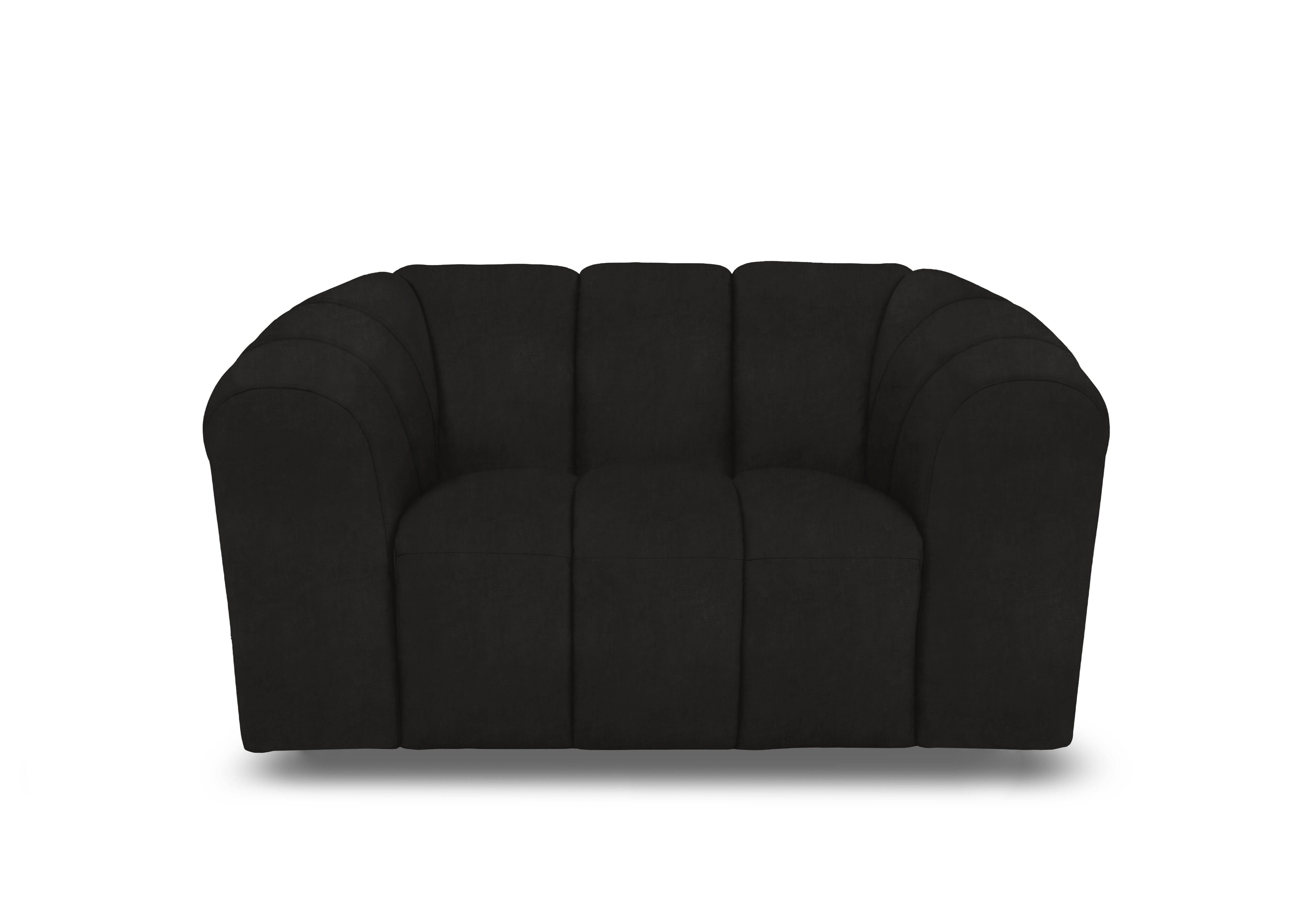 Rhianna Fabric Cuddler Chair in Manhattan Indigo 58009 on Furniture Village