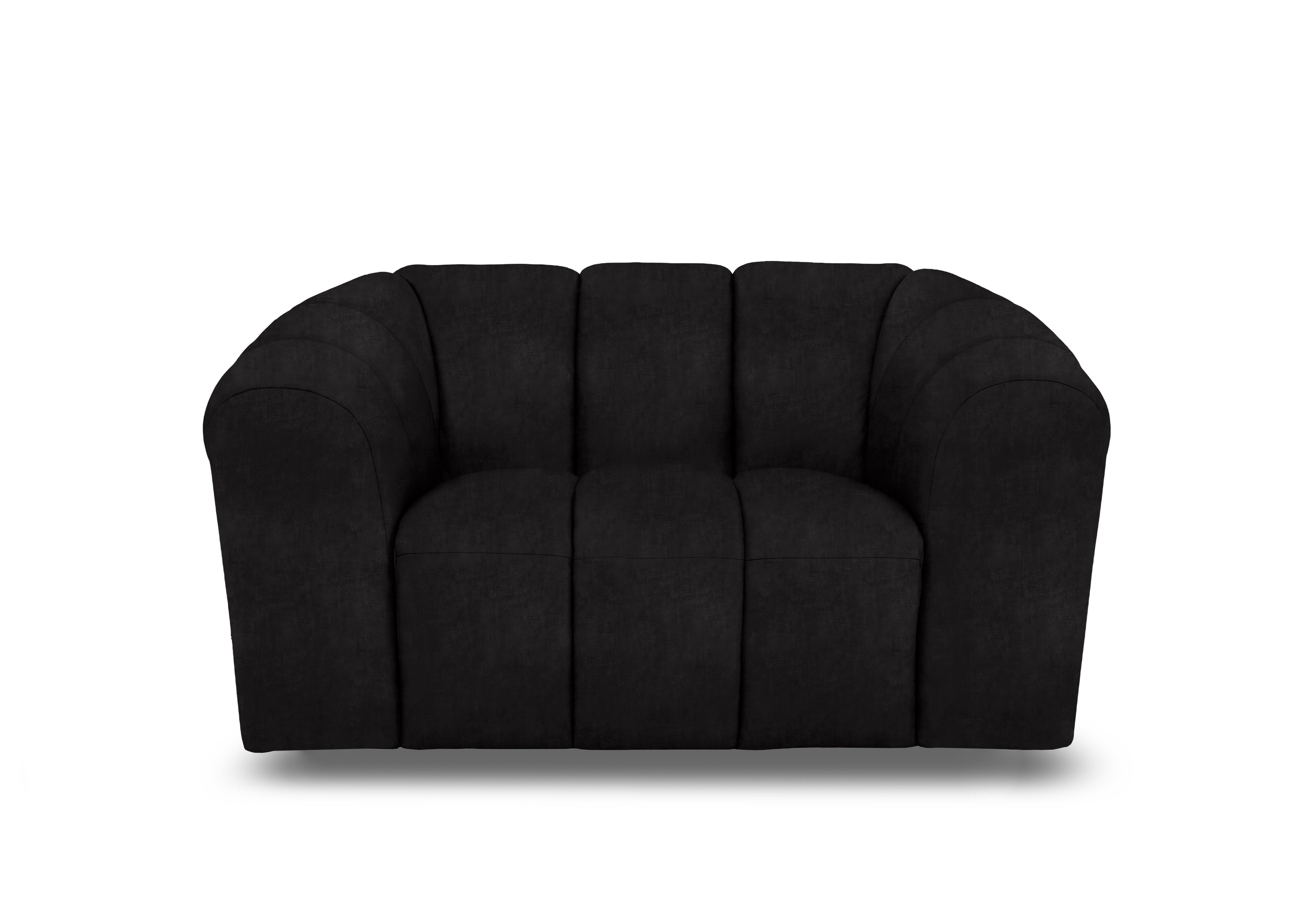 Rhianna Fabric Cuddler Chair in Manhattan Mushroom 58007 on Furniture Village