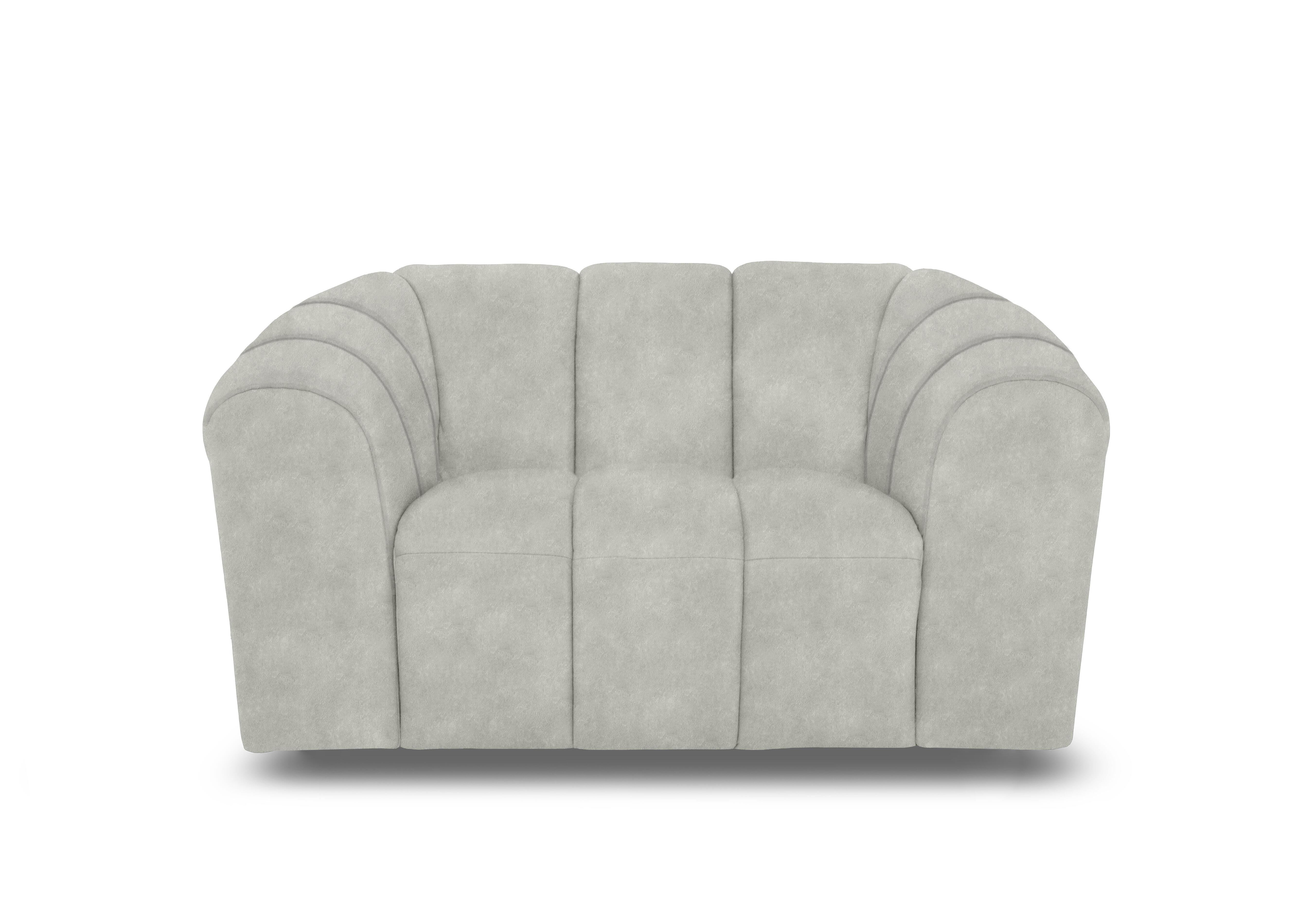 Rhianna Fabric Cuddler Chair in Marble Stone 18176 on Furniture Village