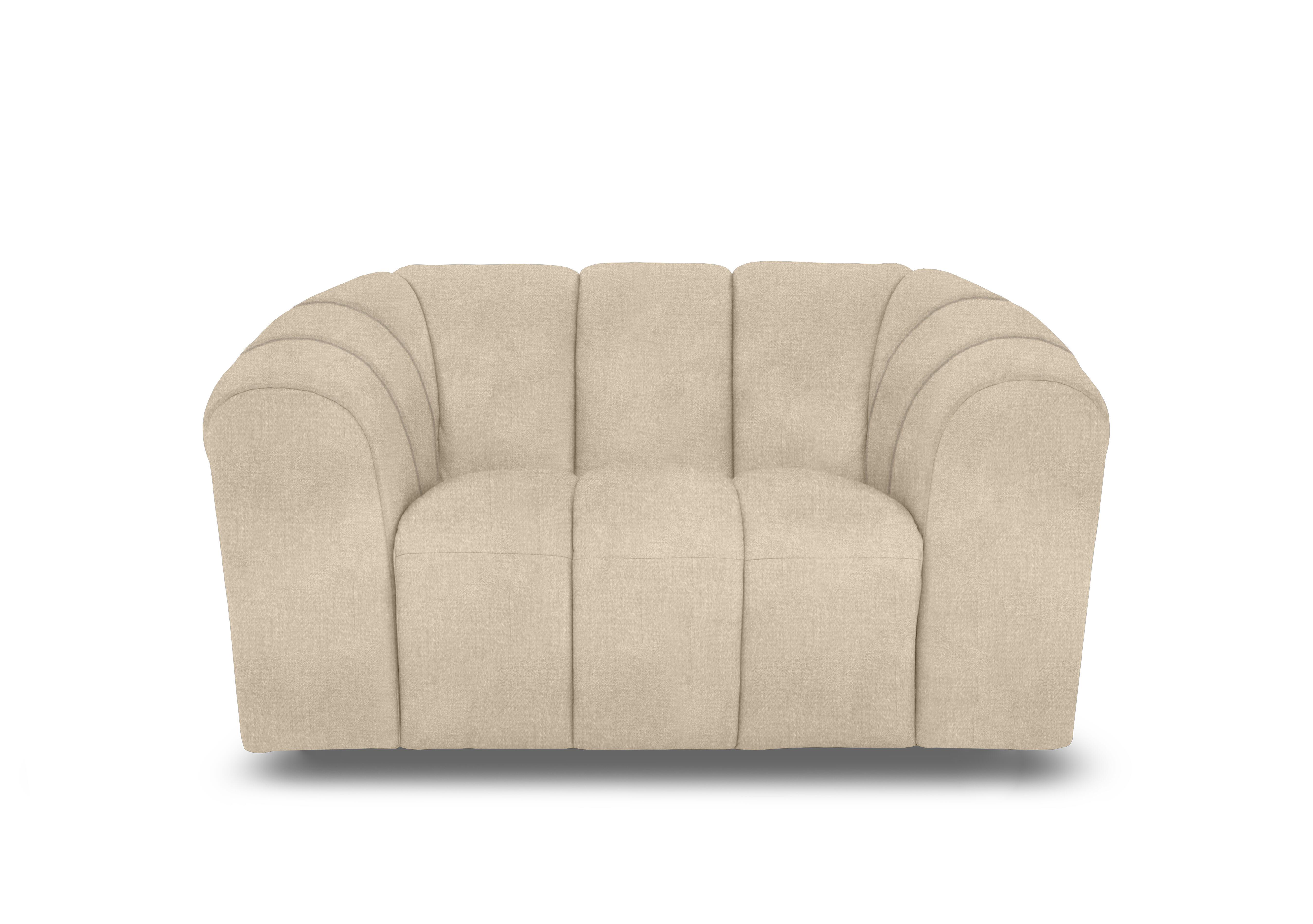 Rhianna Fabric Cuddler Chair in Oxford Latte 94002 on Furniture Village
