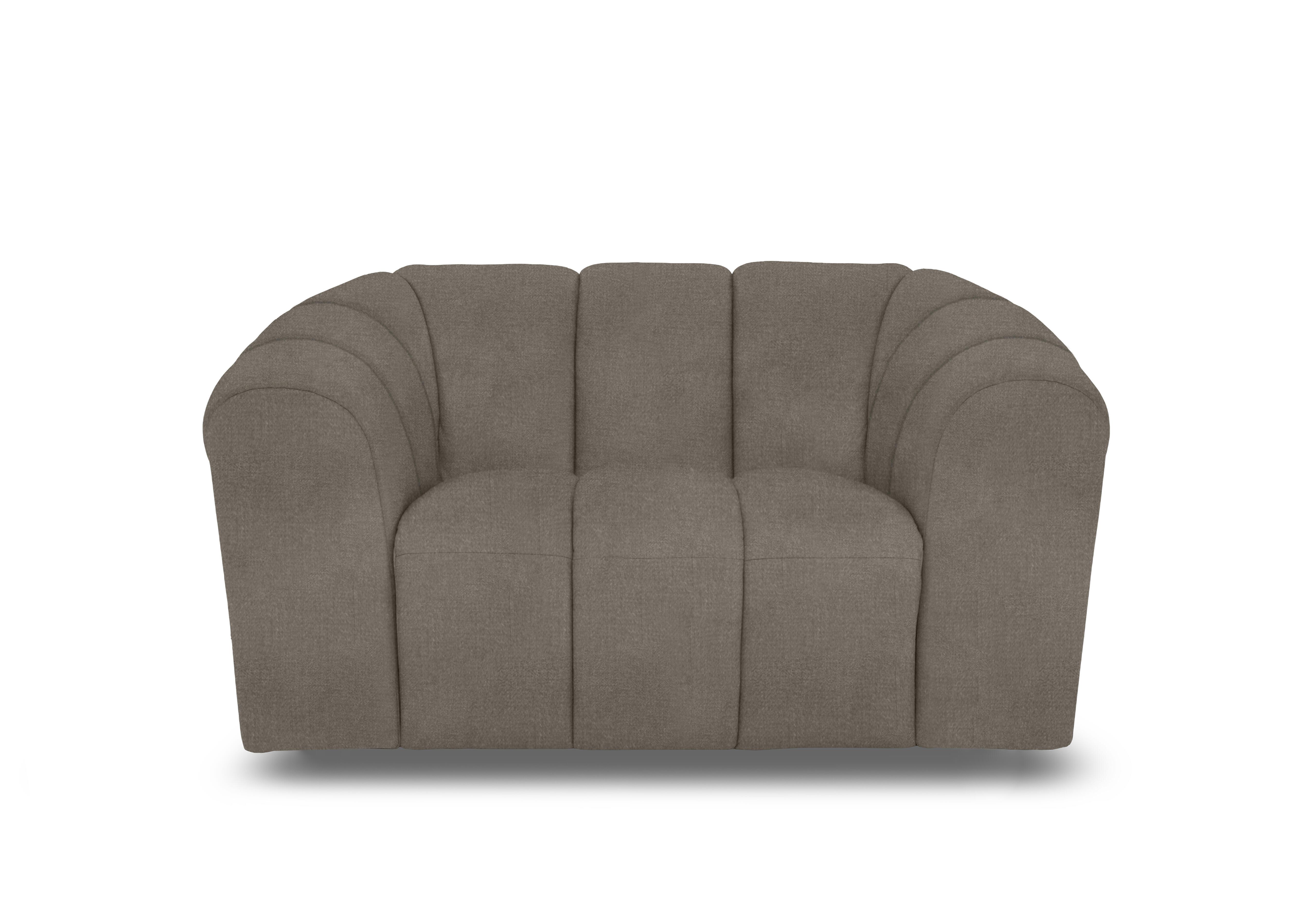 Rhianna Fabric Cuddler Chair in Oxford Mocha 94006 on Furniture Village