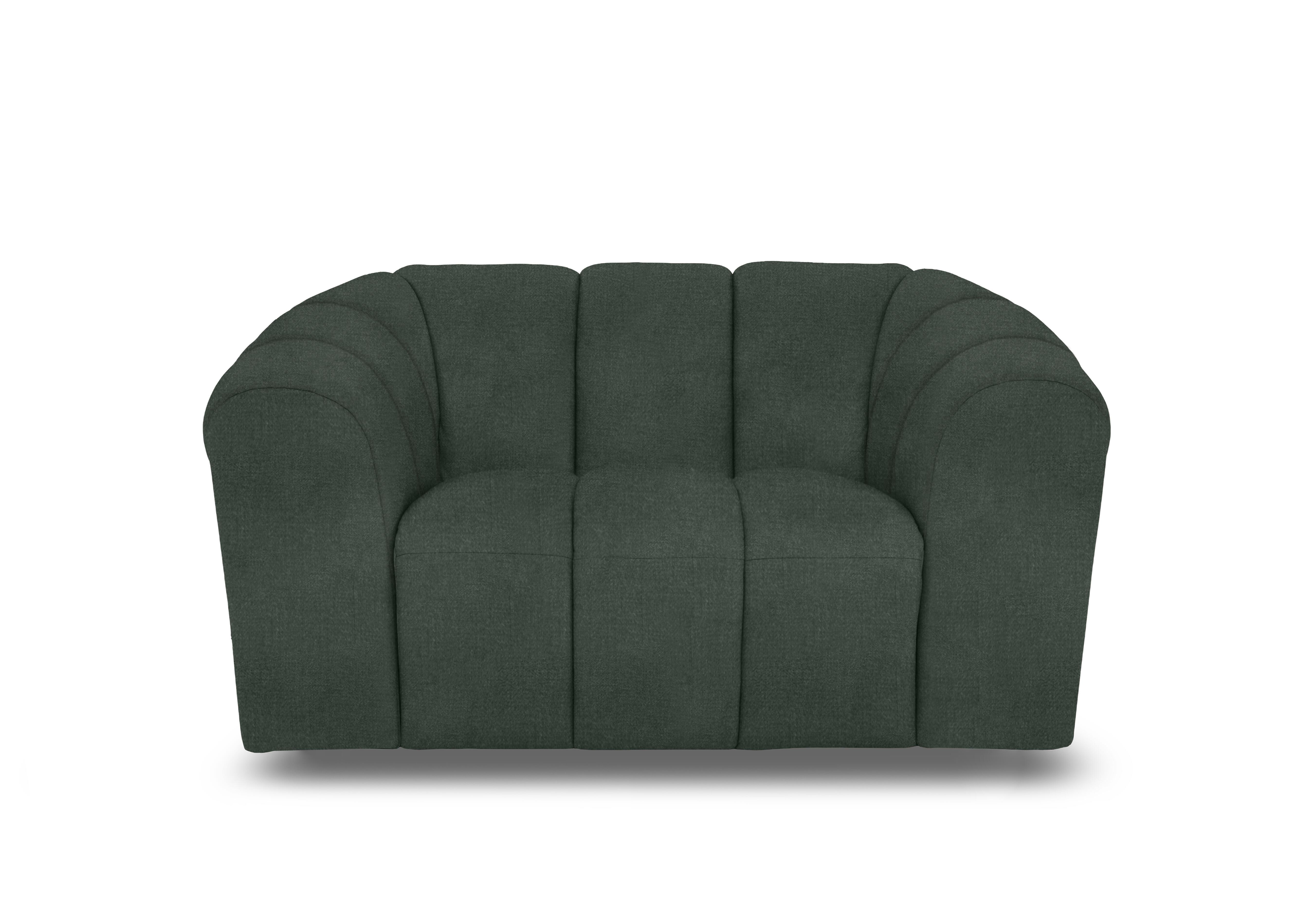 Rhianna Fabric Cuddler Chair in Oxford Moss Green 94019 on Furniture Village