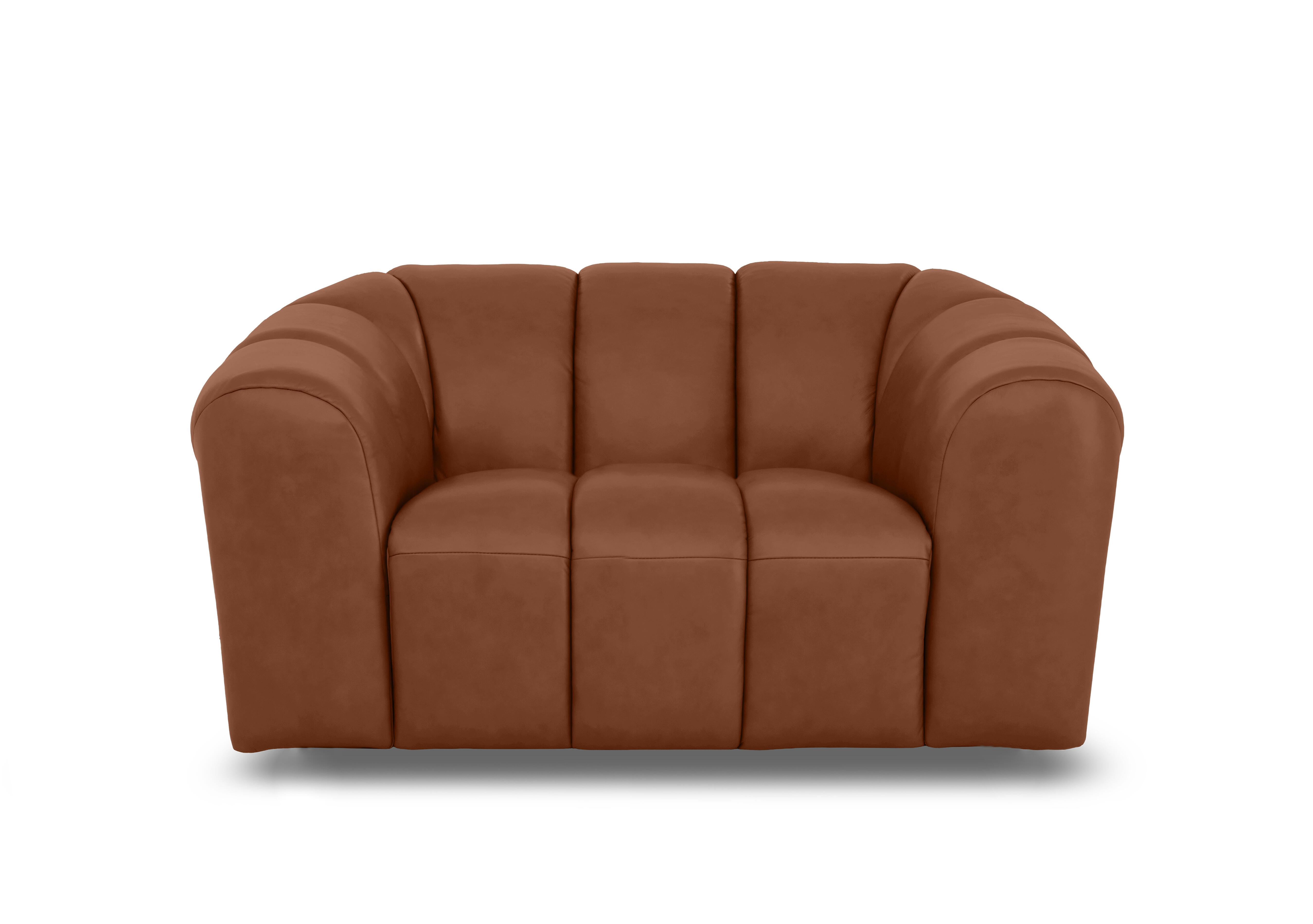 Rhianna Leather Cuddler Chair in Montana Butterscotch Cat-60/07 on Furniture Village