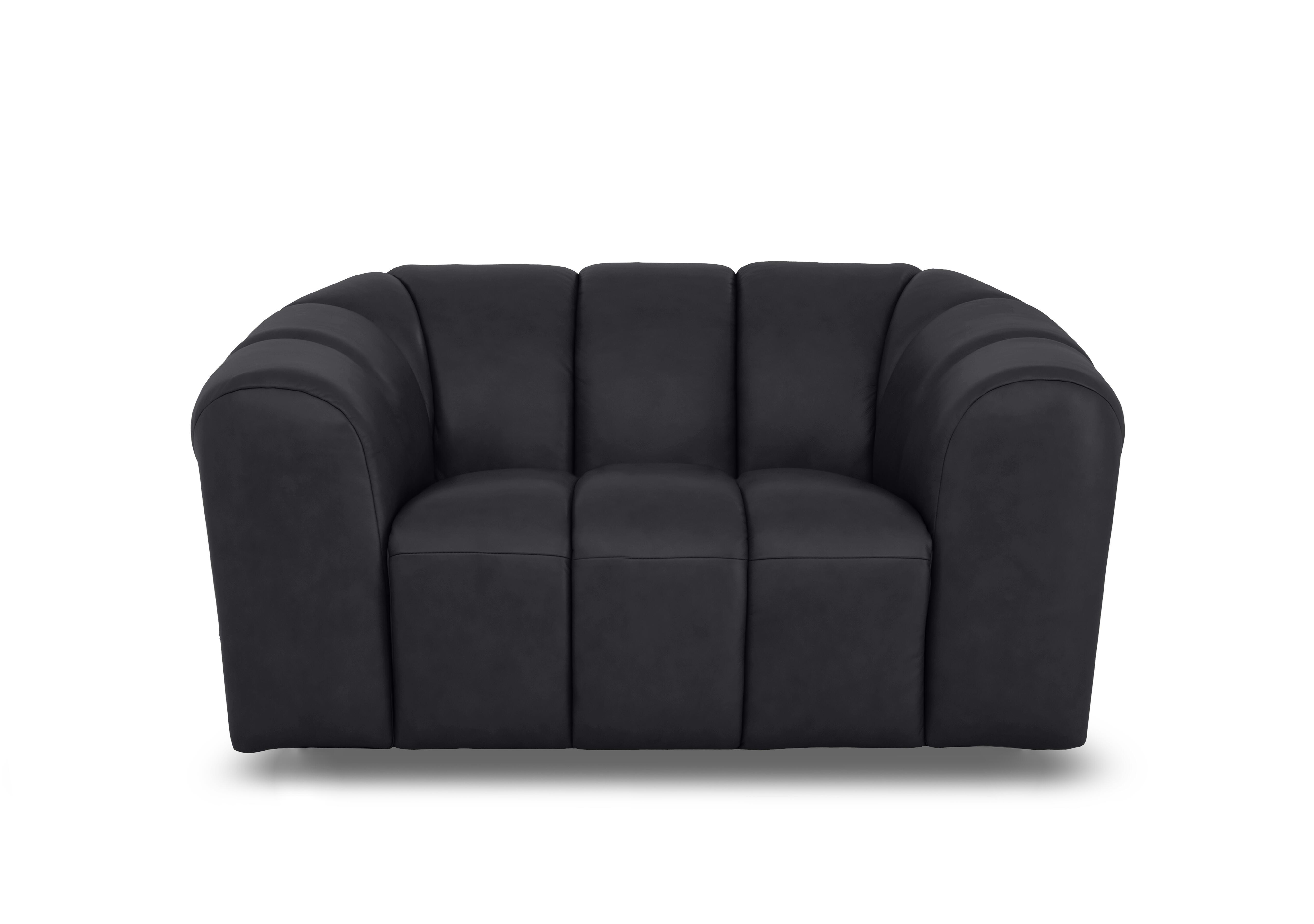 Rhianna Leather Cuddler Chair in Montana Lavender Gry Cat-60/18 on Furniture Village