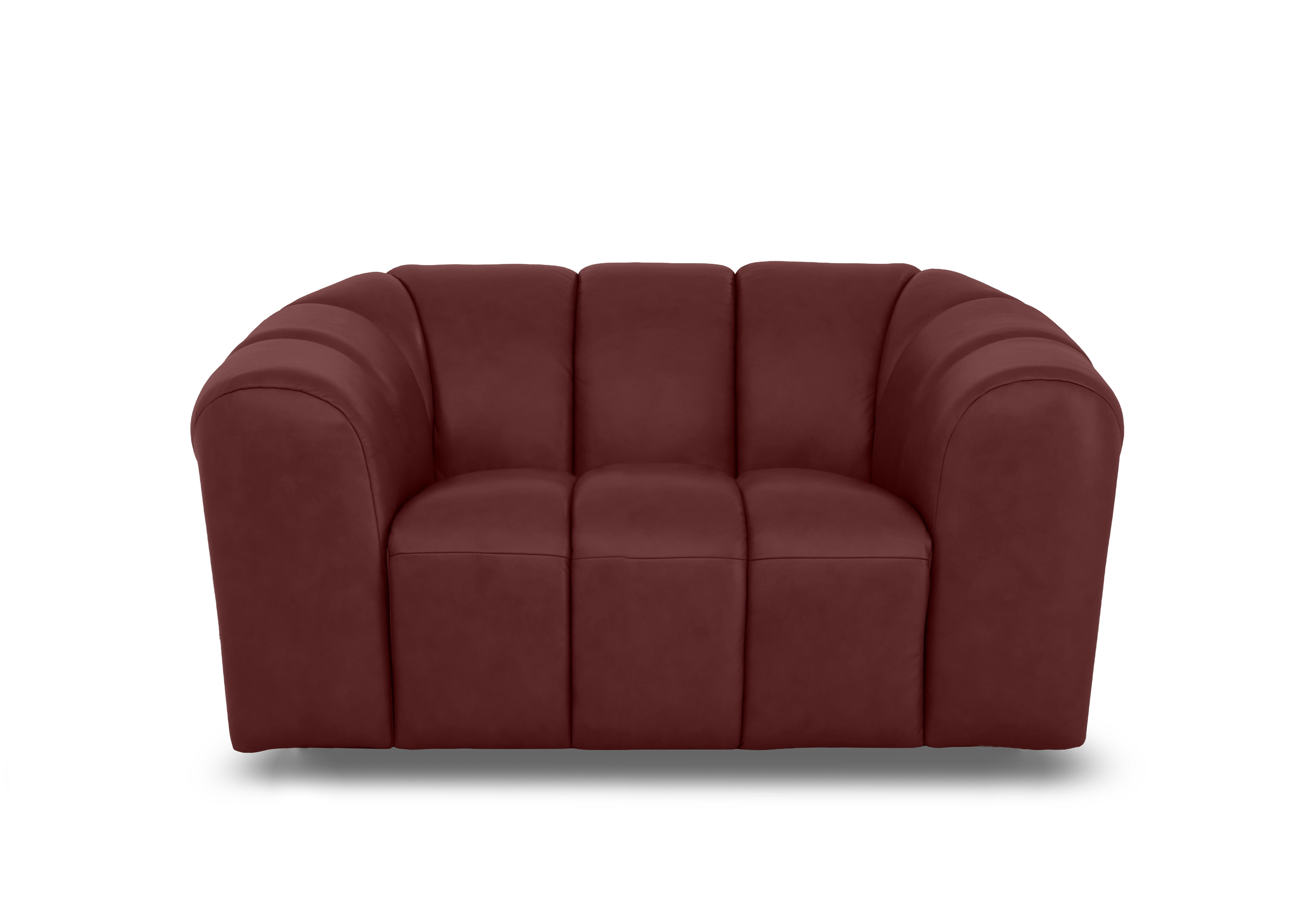 Rhianna Leather Cuddler Chair in Montana Ruby Cat-60/15 on Furniture Village