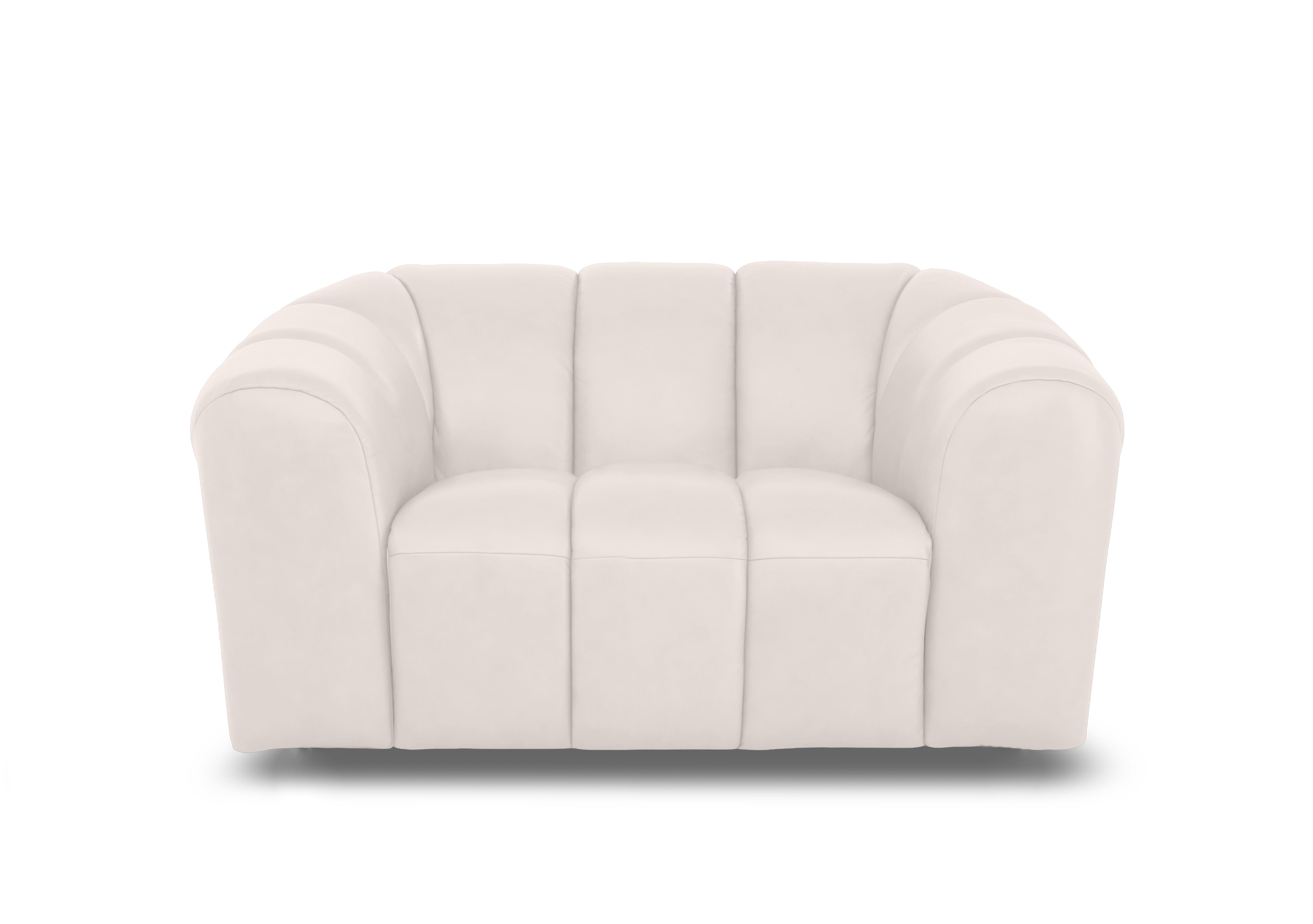 Rhianna Leather Cuddler Chair in Oslo Cotton Cat-40/13 on Furniture Village