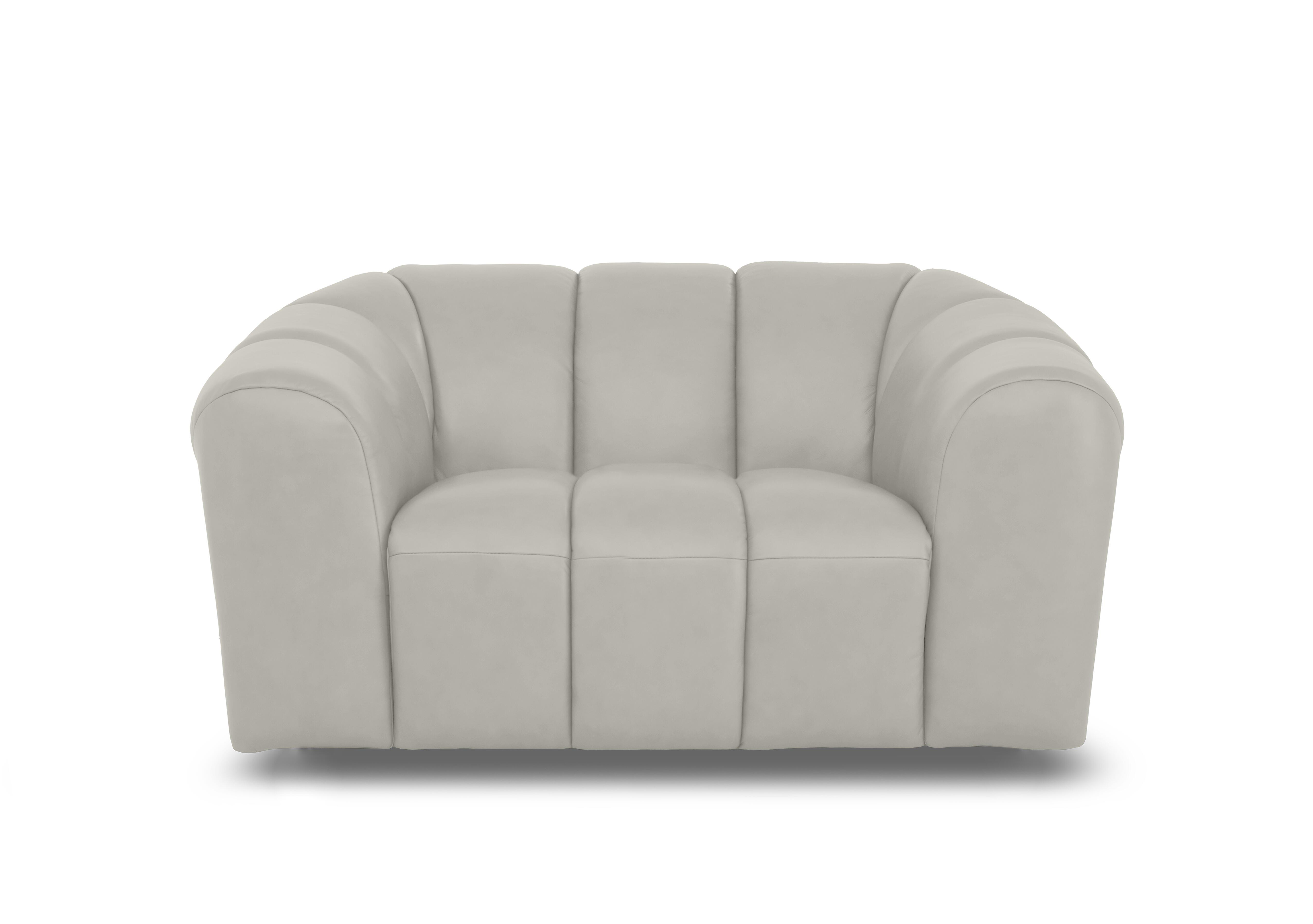 Rhianna Leather Cuddler Chair in Oslo Lead Grey Cat-40/31 on Furniture Village
