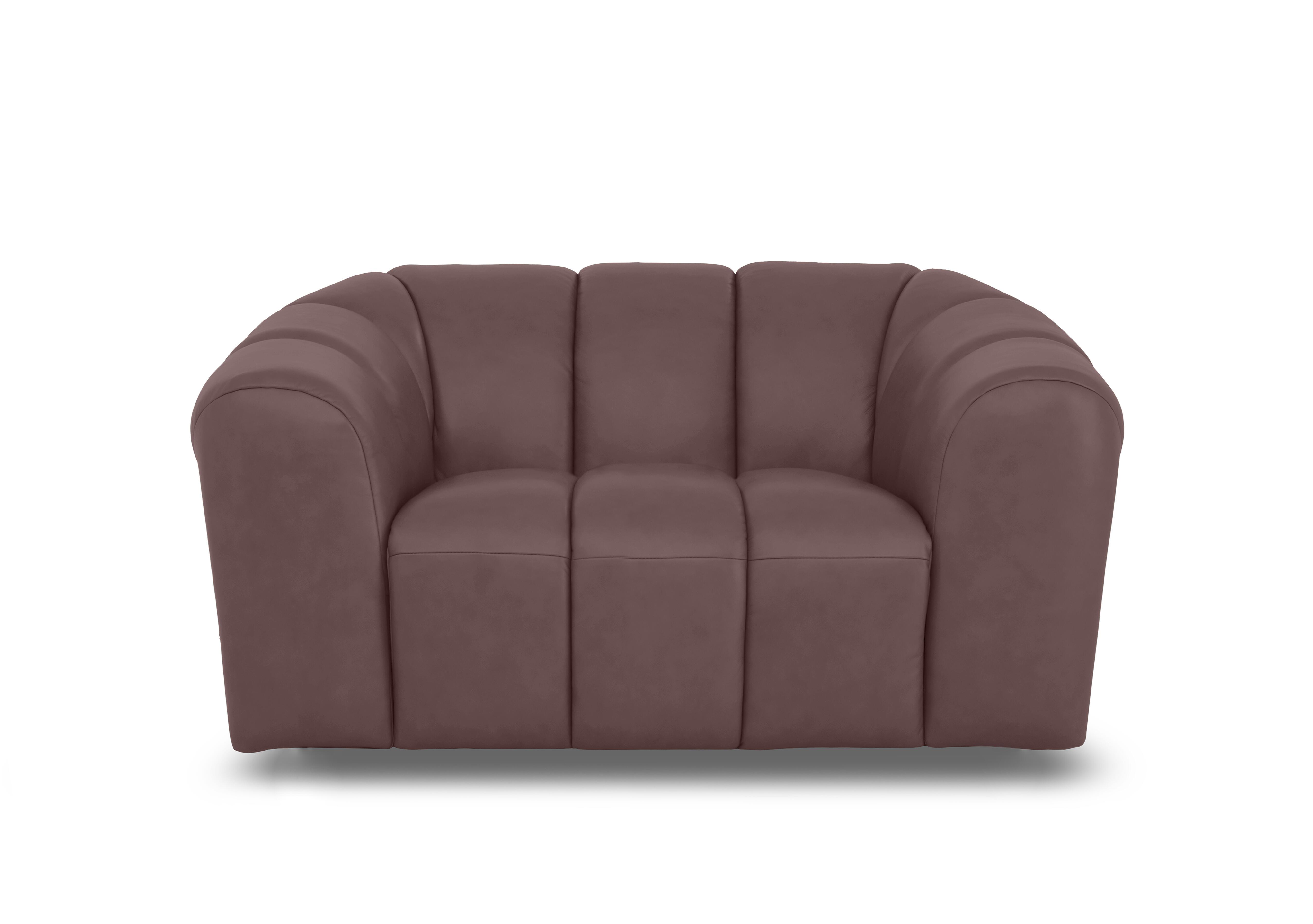 Rhianna Leather Cuddler Chair in Oslo Mulberry Cat-40/30 on Furniture Village