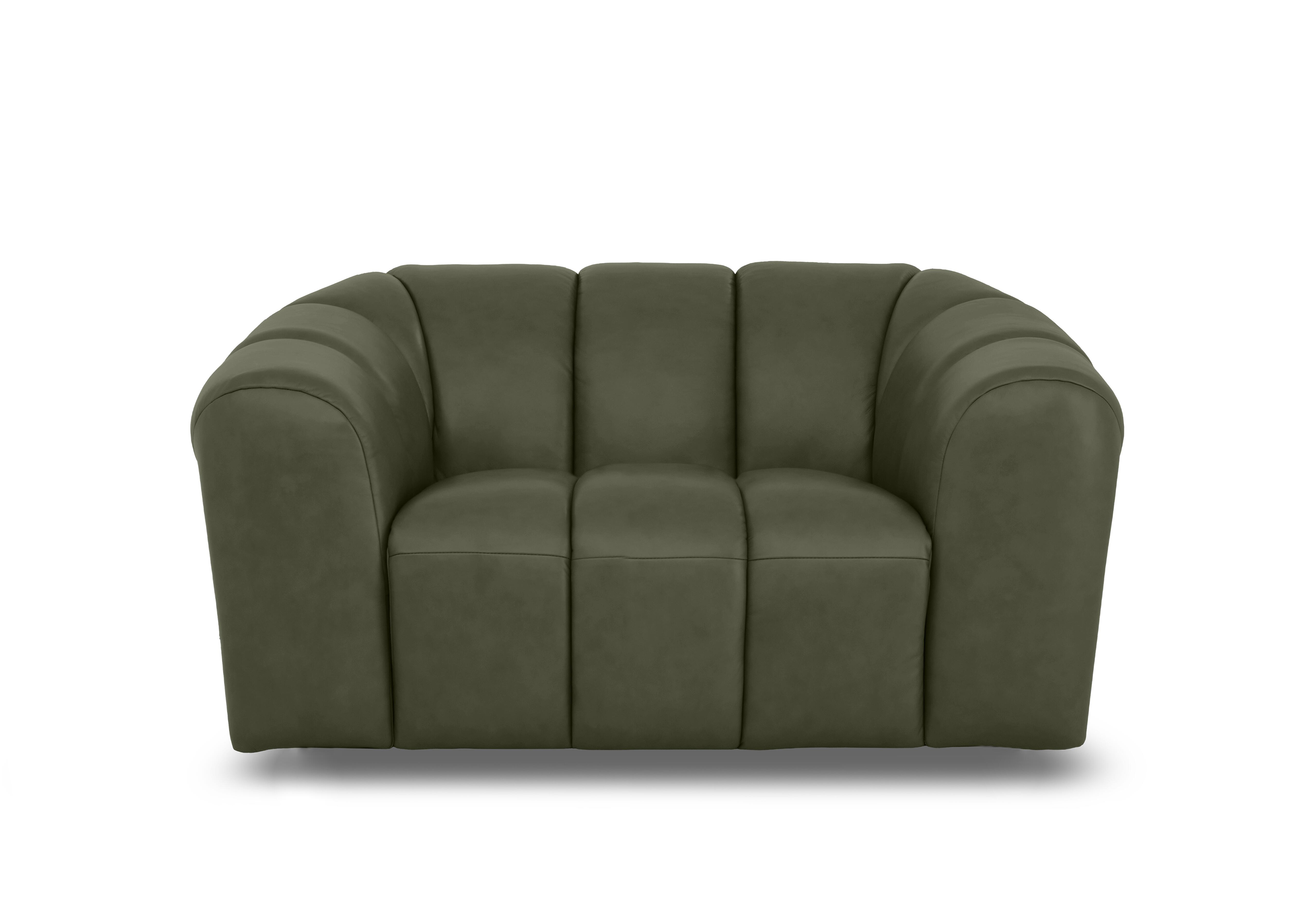 Rhianna Leather Cuddler Chair in Oslo Pine Cat-40/10 on Furniture Village