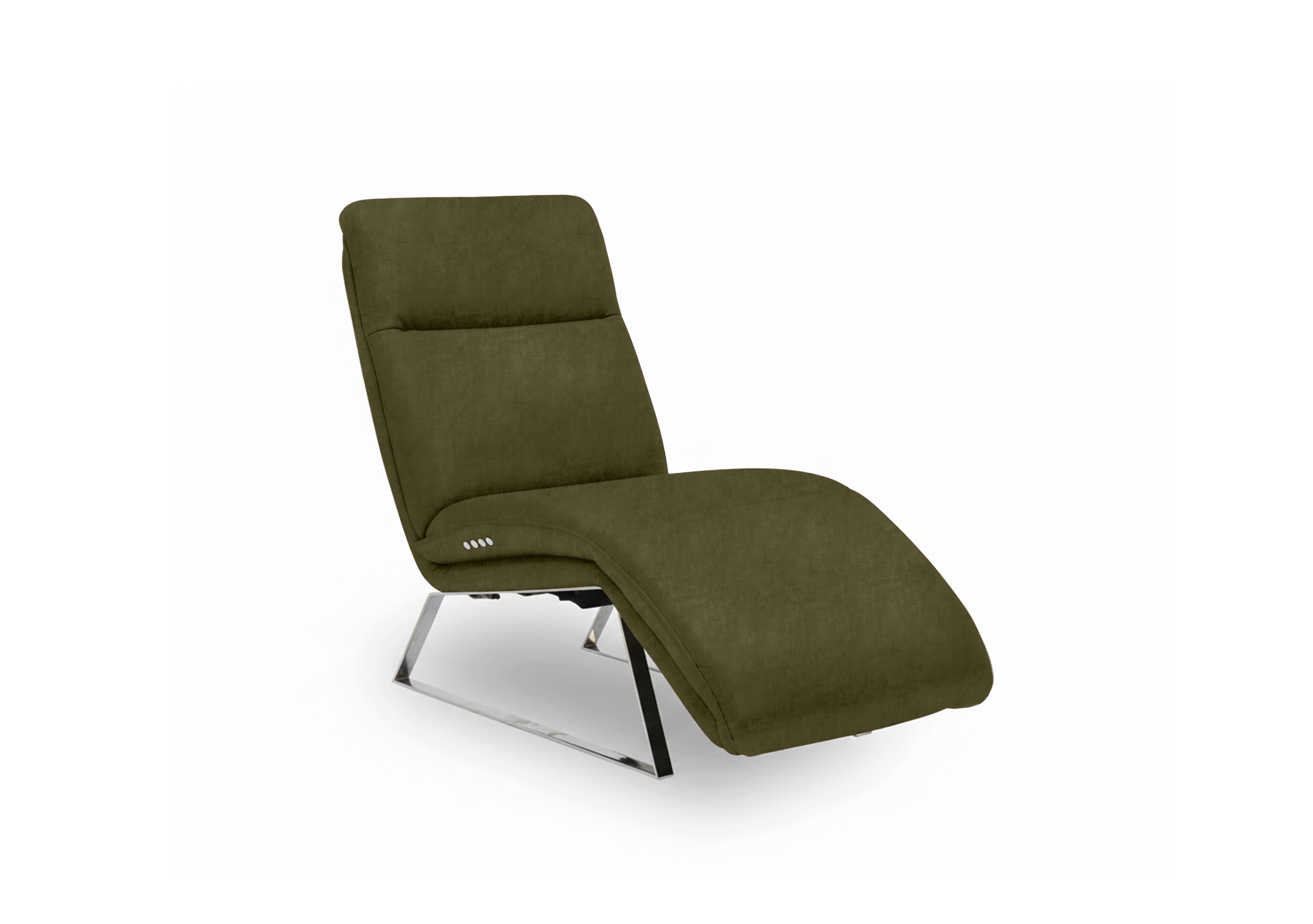 Rhianna Fabric Power Recliner Chaise Chair in Manhattan Olive Green 58006 on Furniture Village