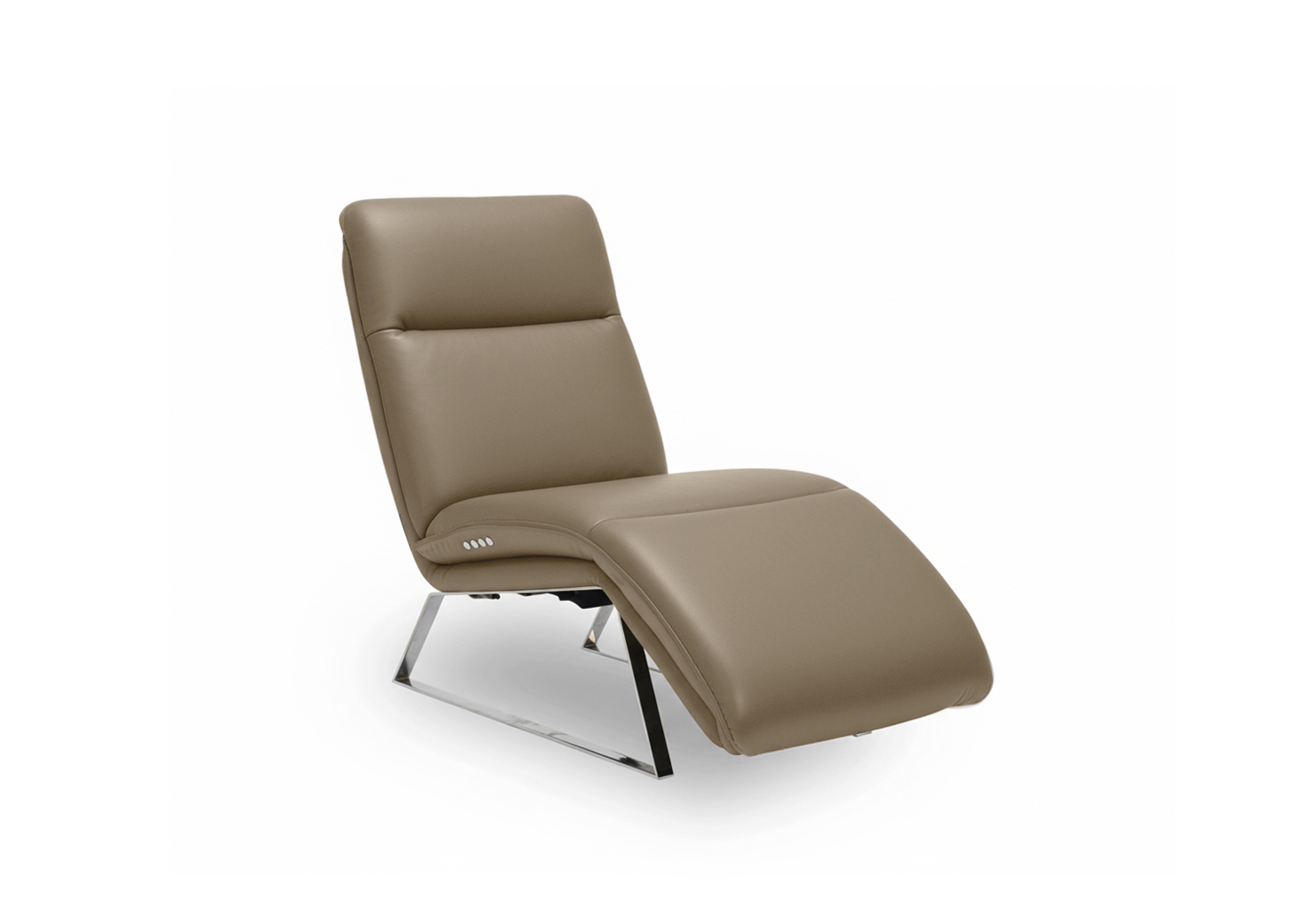 Rhianna Leather Power Recliner Chaise Chair in Montana Barley Cat-60/06 on Furniture Village