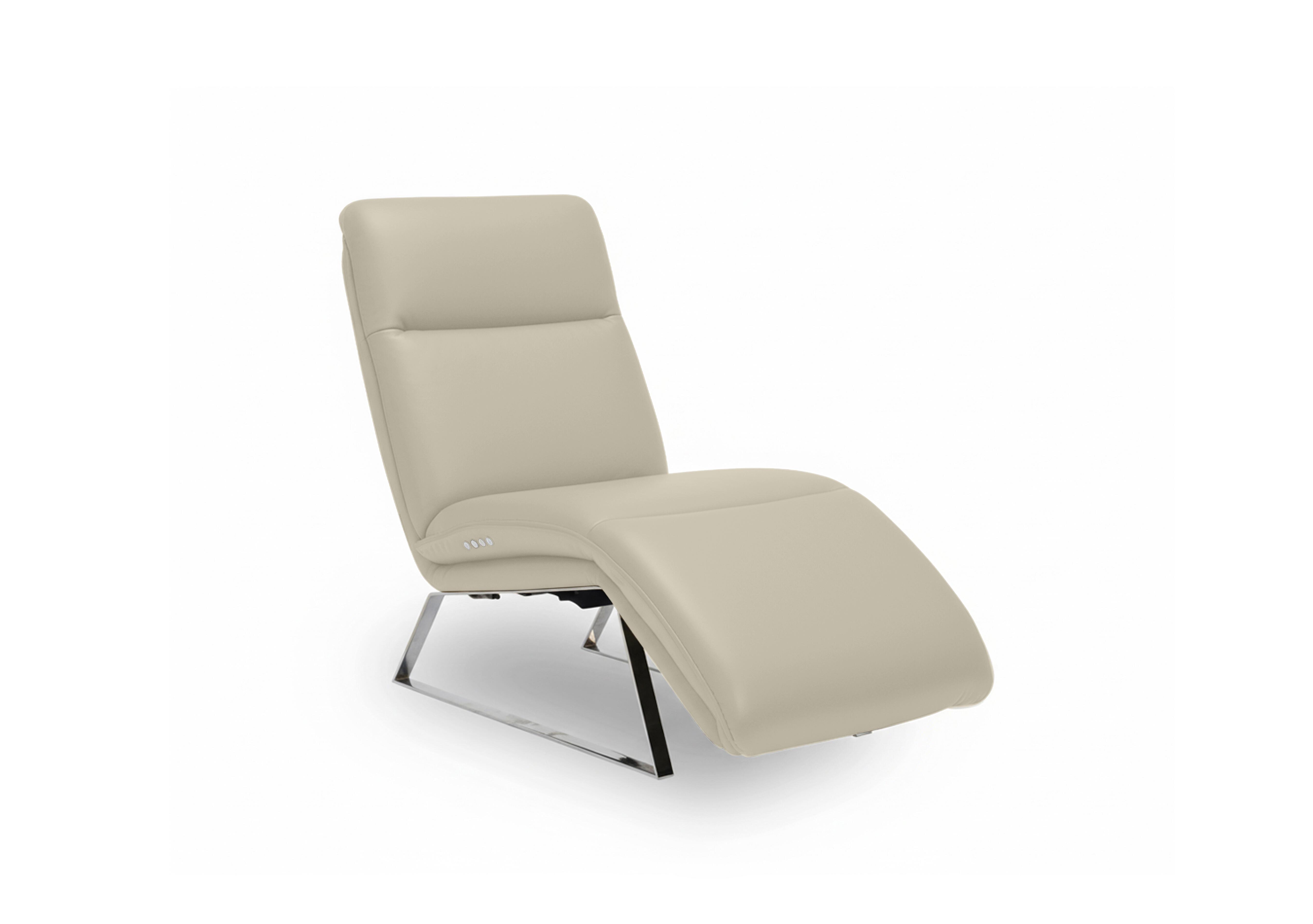 Rhianna Leather Power Recliner Chaise Chair in Montana Bone China Cat-60/05 on Furniture Village