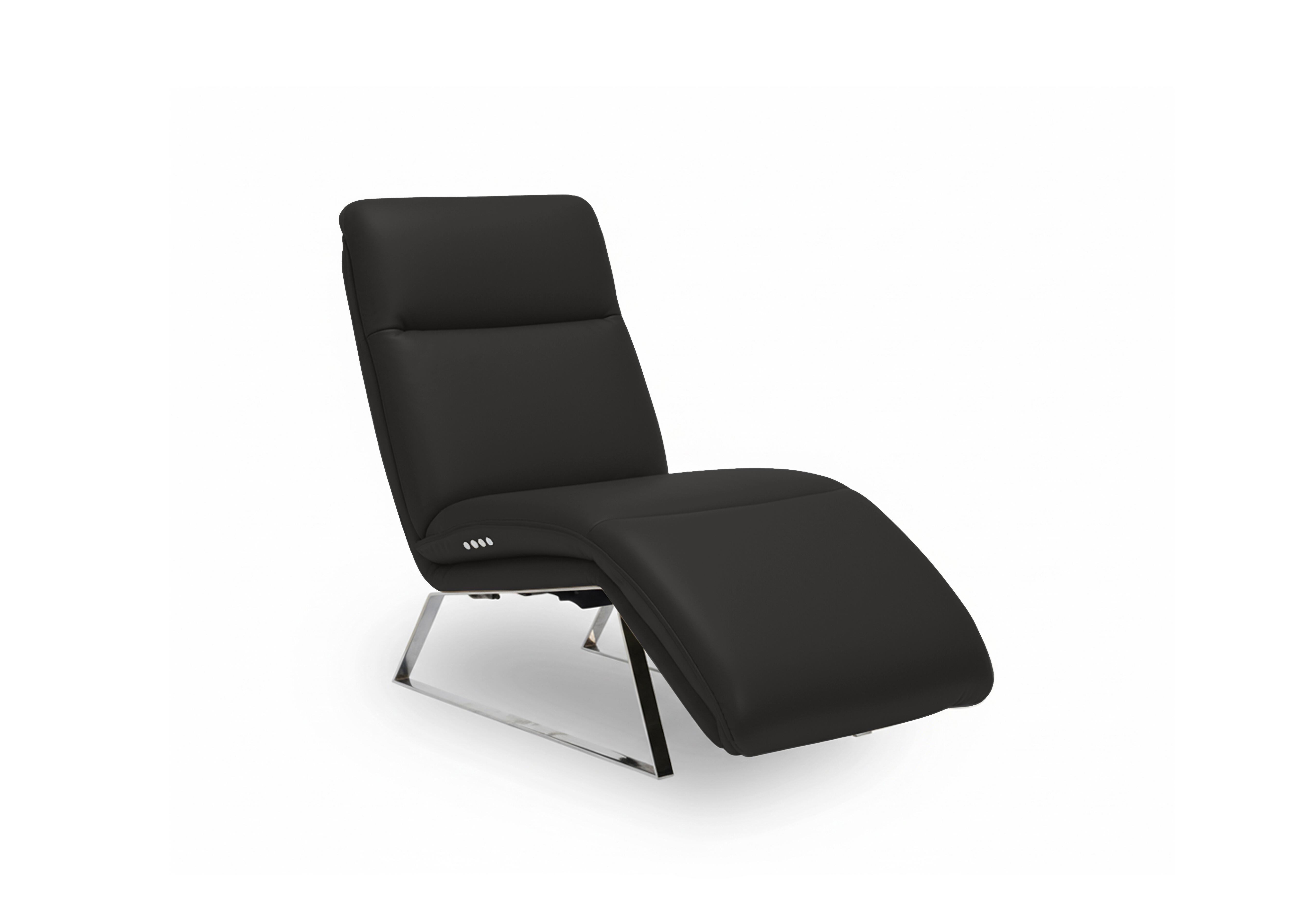 Rhianna Leather Power Recliner Chaise Chair in Montana Charcoal Cat-60/25 on Furniture Village