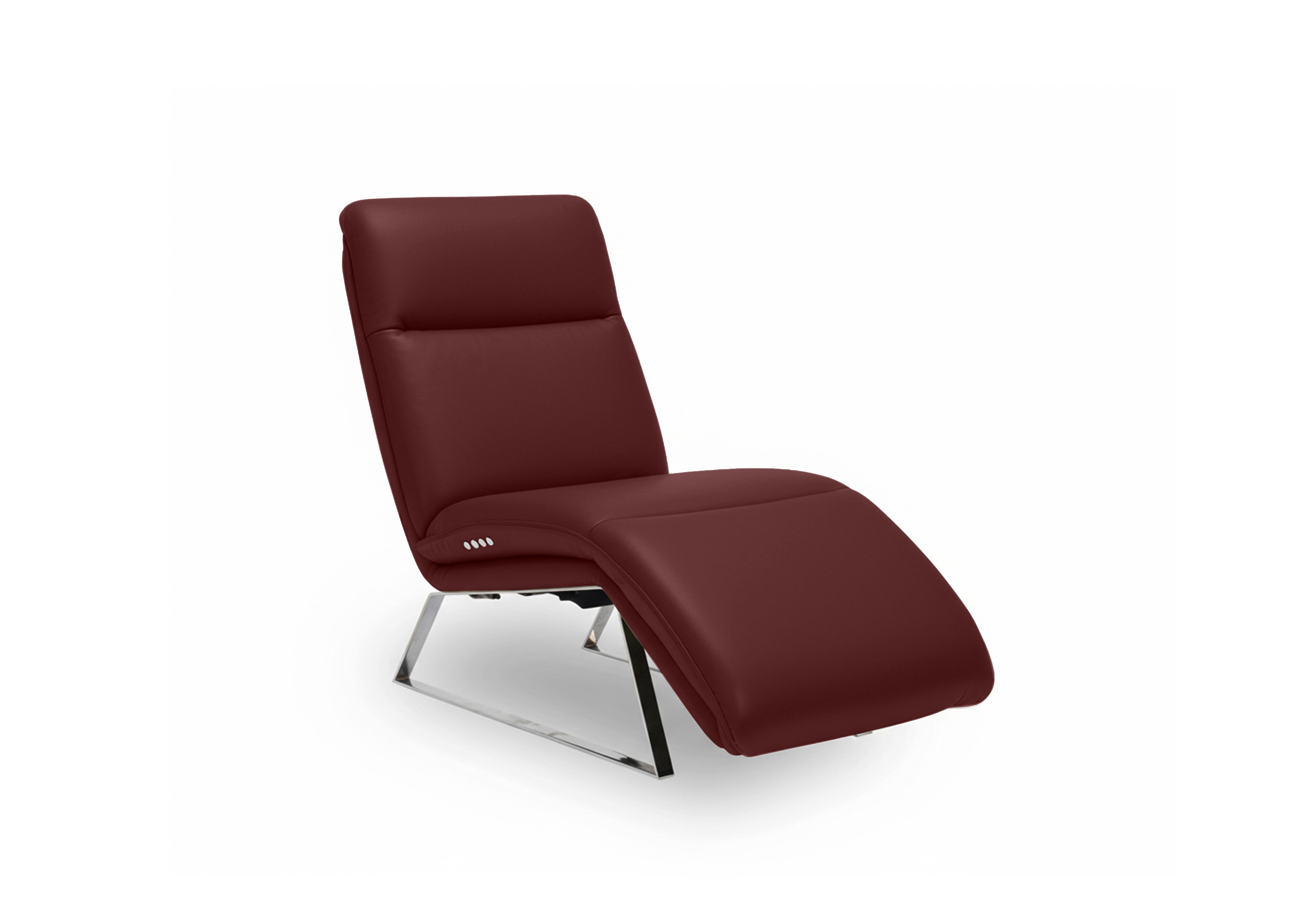 Rhianna Leather Power Recliner Chaise Chair in Montana Ruby Cat-60/15 on Furniture Village