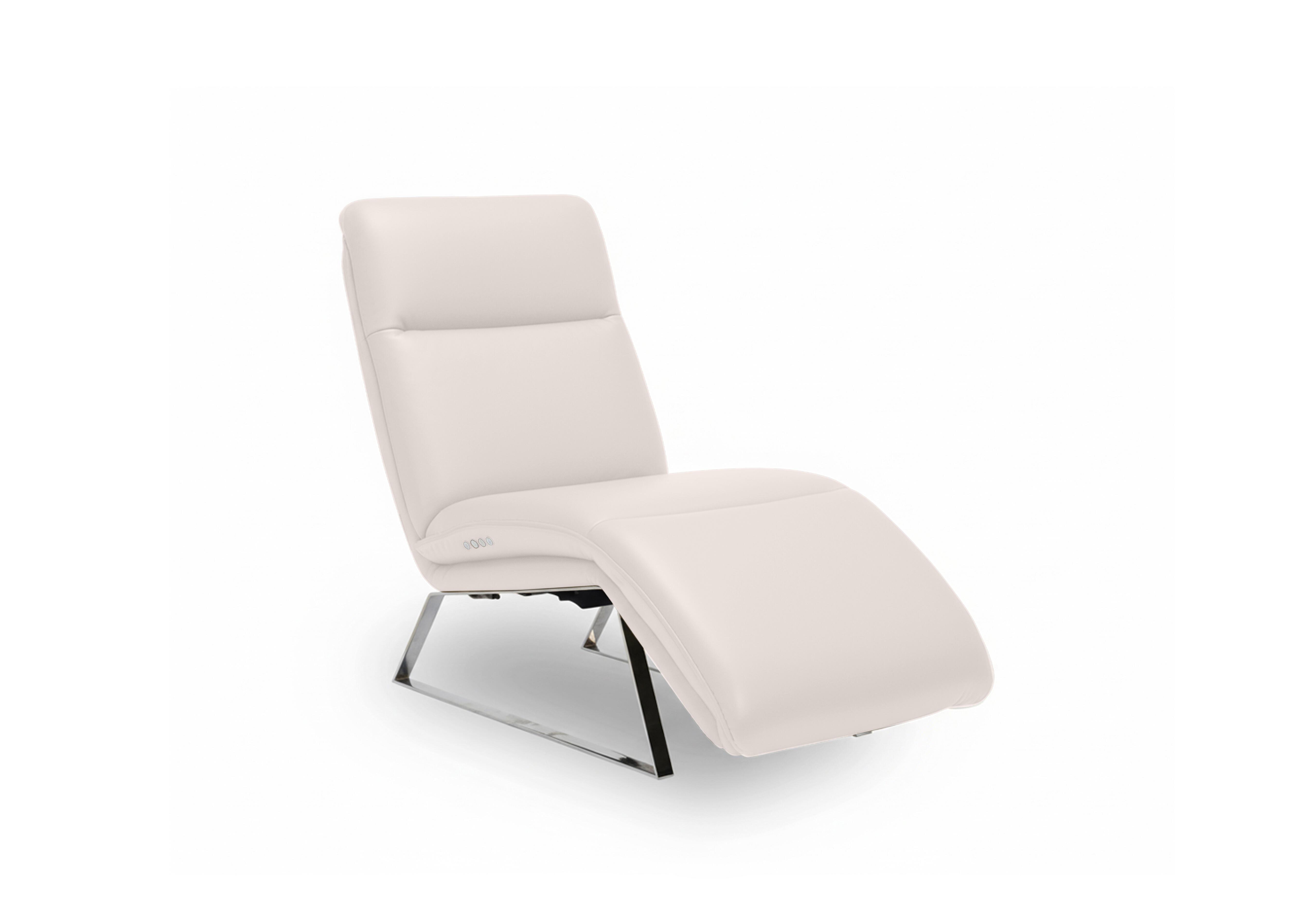 Rhianna Leather Power Recliner Chaise Chair in Oslo Cotton Cat-40/13 on Furniture Village