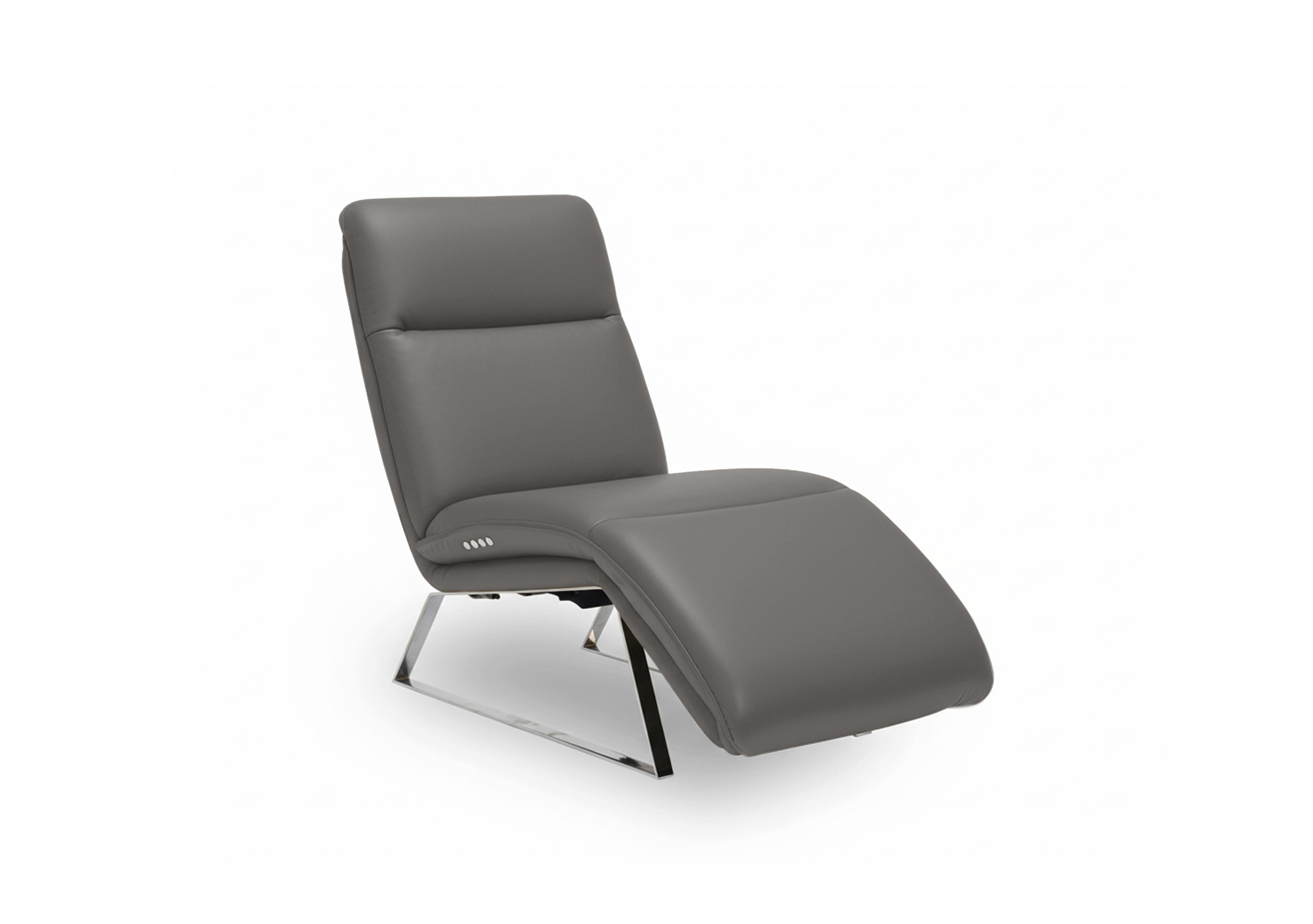 Rhianna Leather Power Recliner Chaise Chair in Oslo Elephant Cat-40/15 on Furniture Village