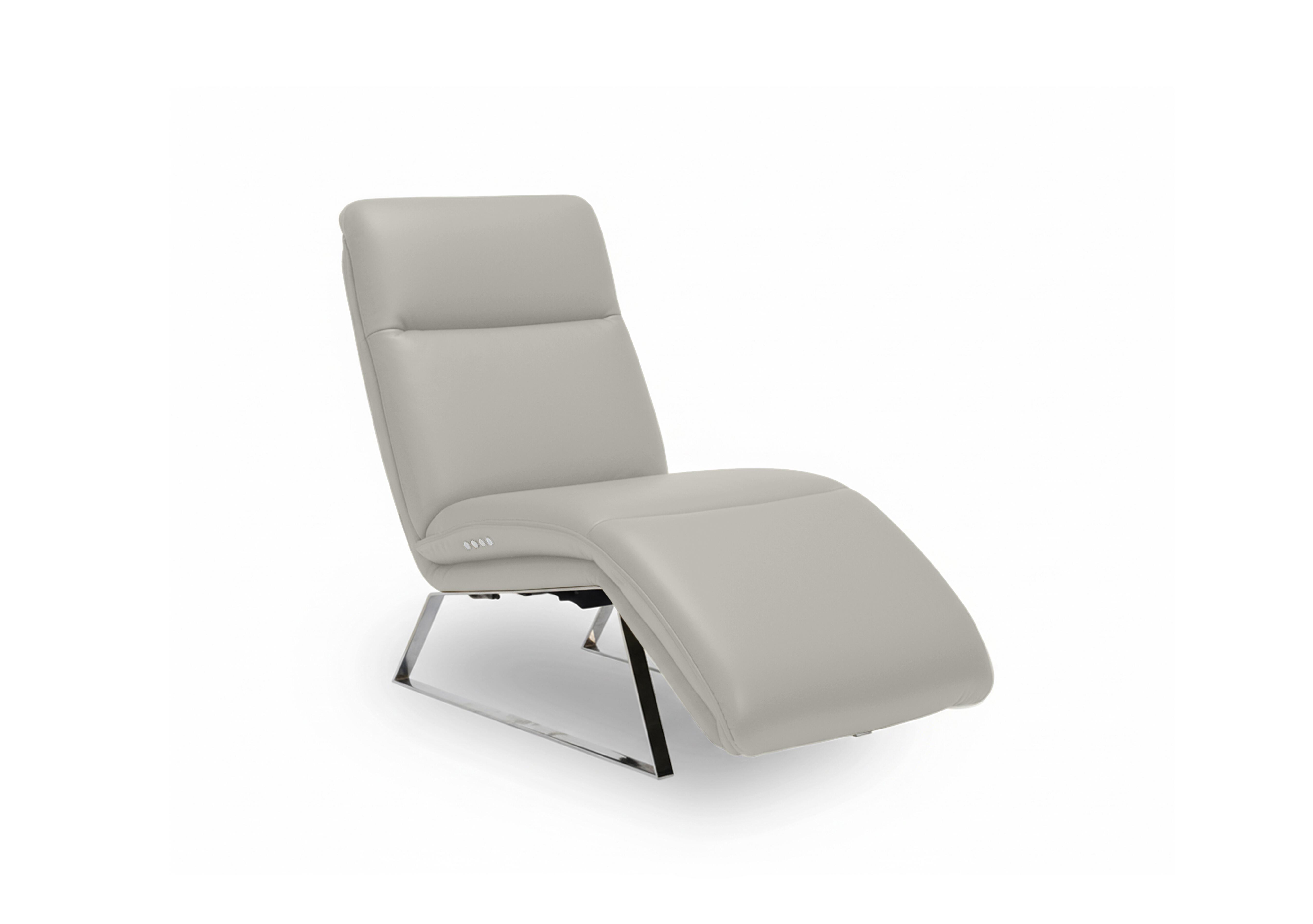 Rhianna Leather Power Recliner Chaise Chair in Oslo Lead Grey Cat-40/31 on Furniture Village
