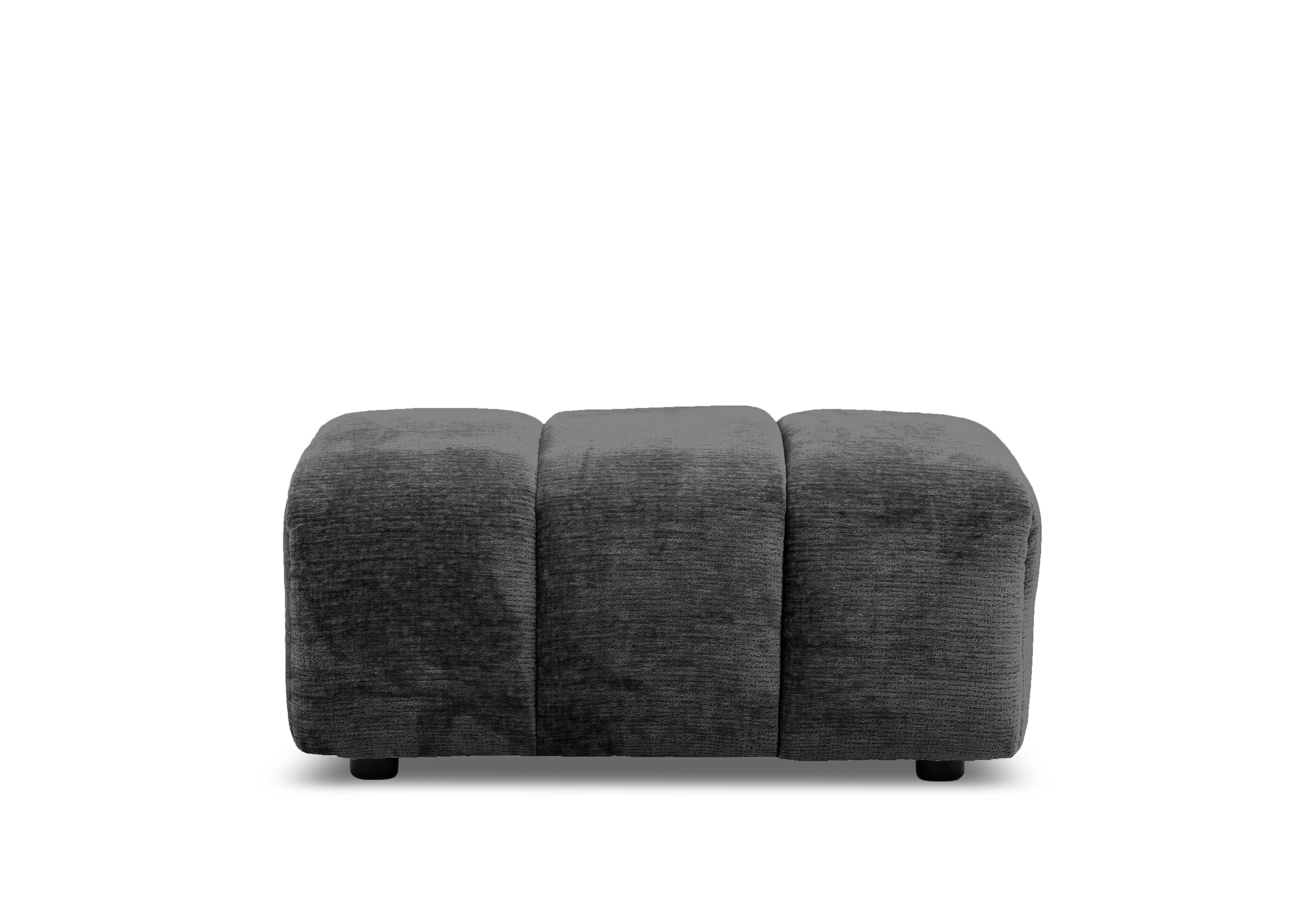 Rhianna Large Fabric Footstool in Aston Jet Black 47514 on Furniture Village