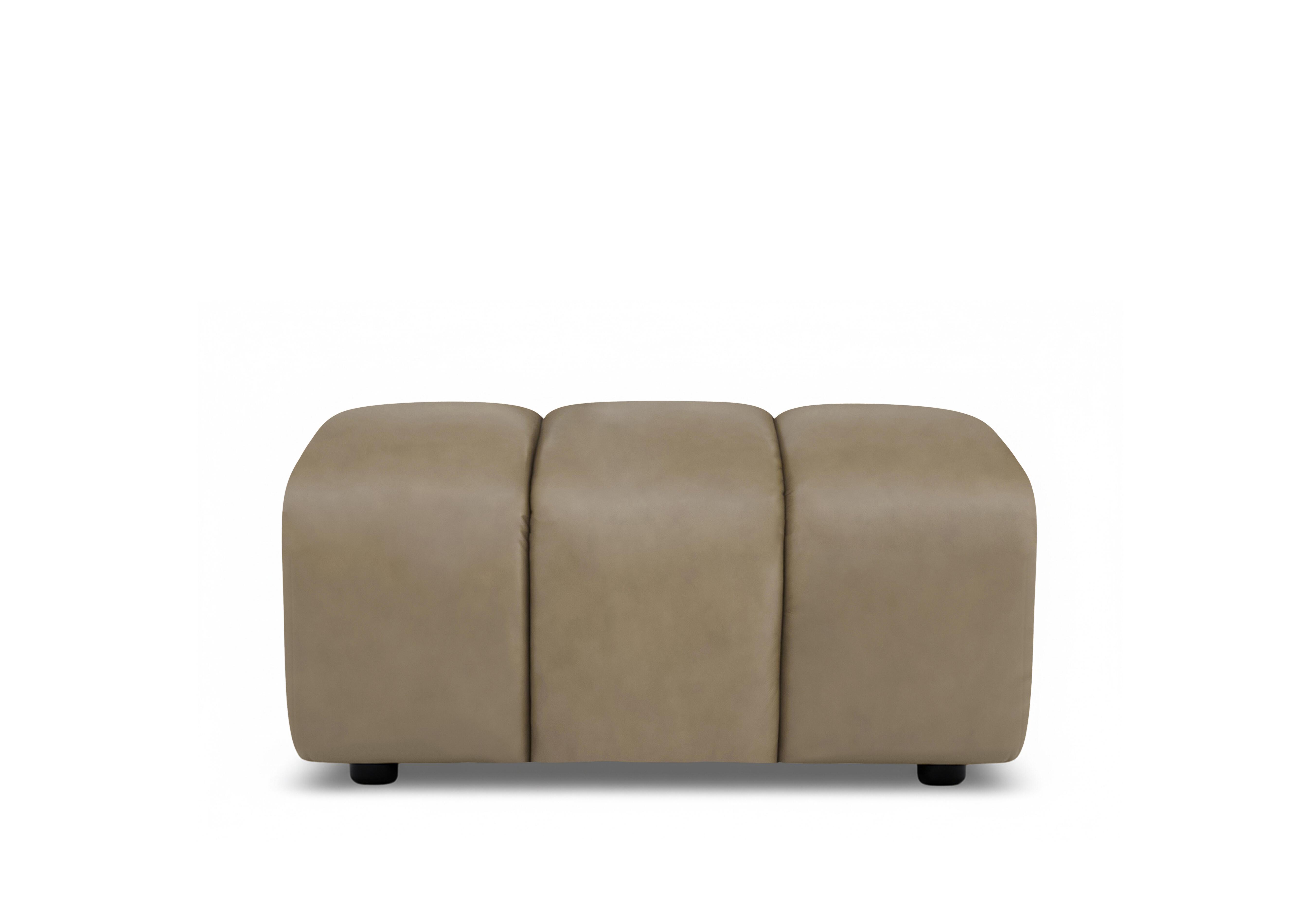 Rhianna Large Leather Footstool in Montana Barley Cat-60/06 on Furniture Village