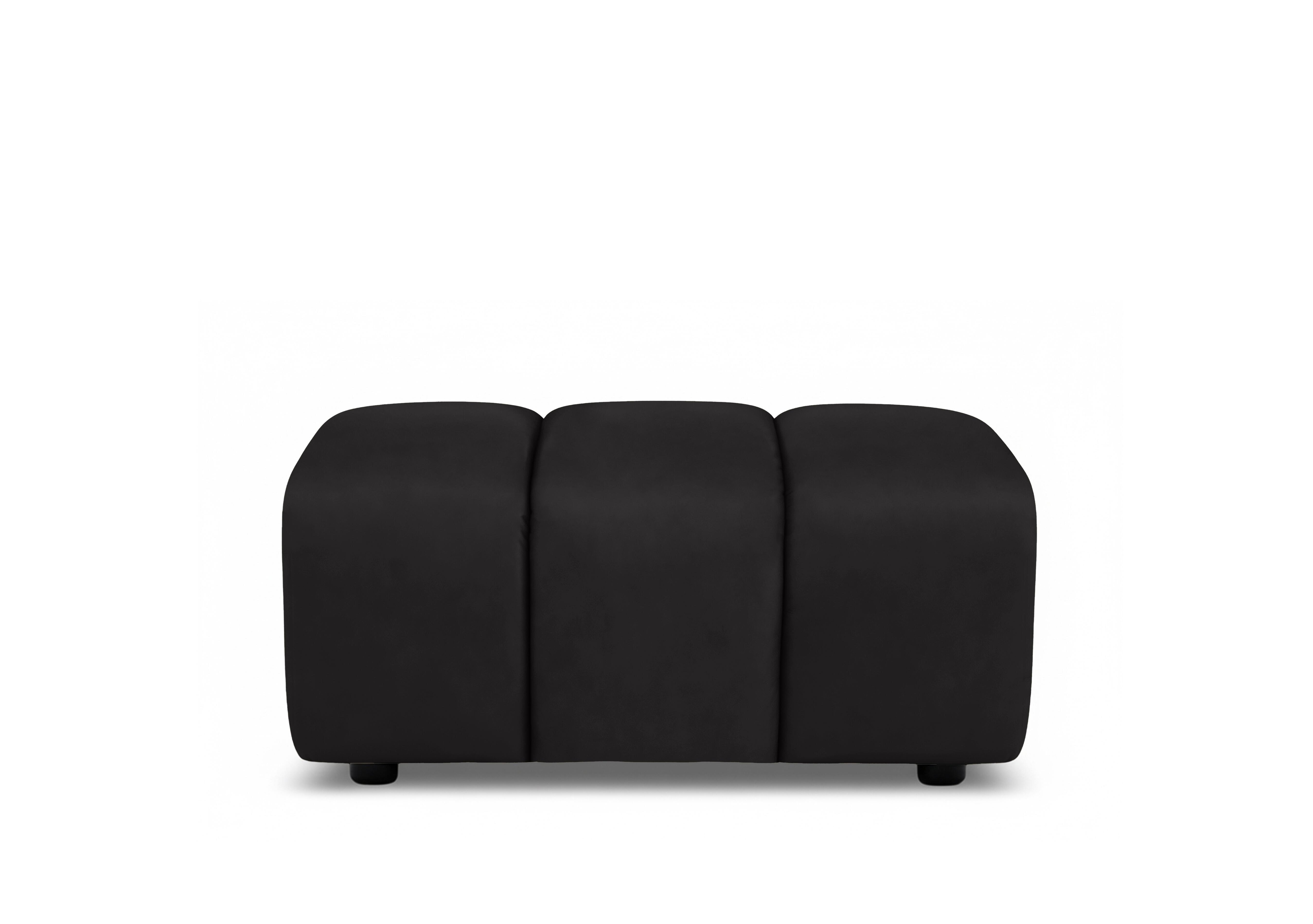 Rhianna Large Leather Footstool in Montana Jet Black Cat-60/22 on Furniture Village