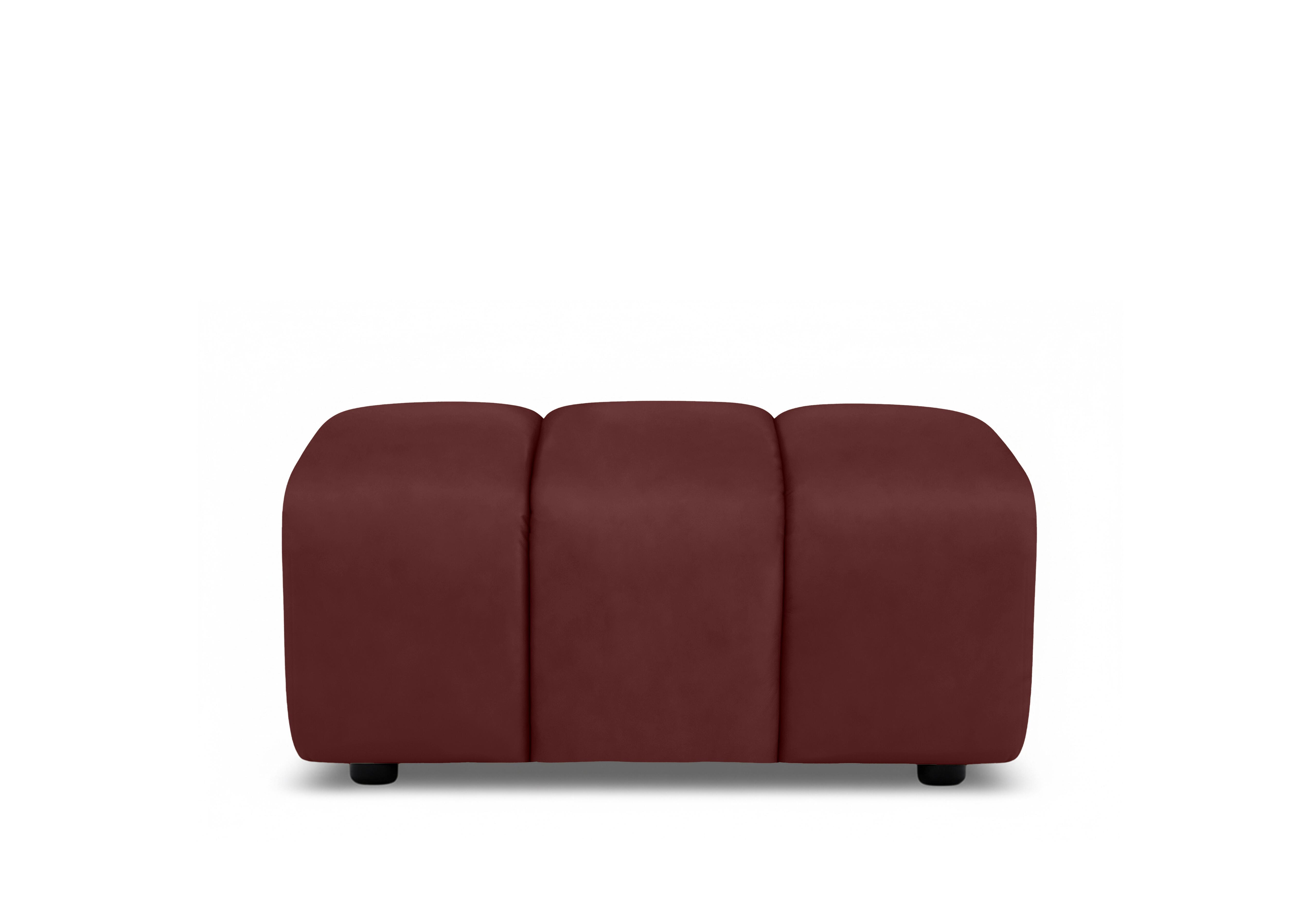 Rhianna Large Leather Footstool in Montana Ruby Cat-60/15 on Furniture Village