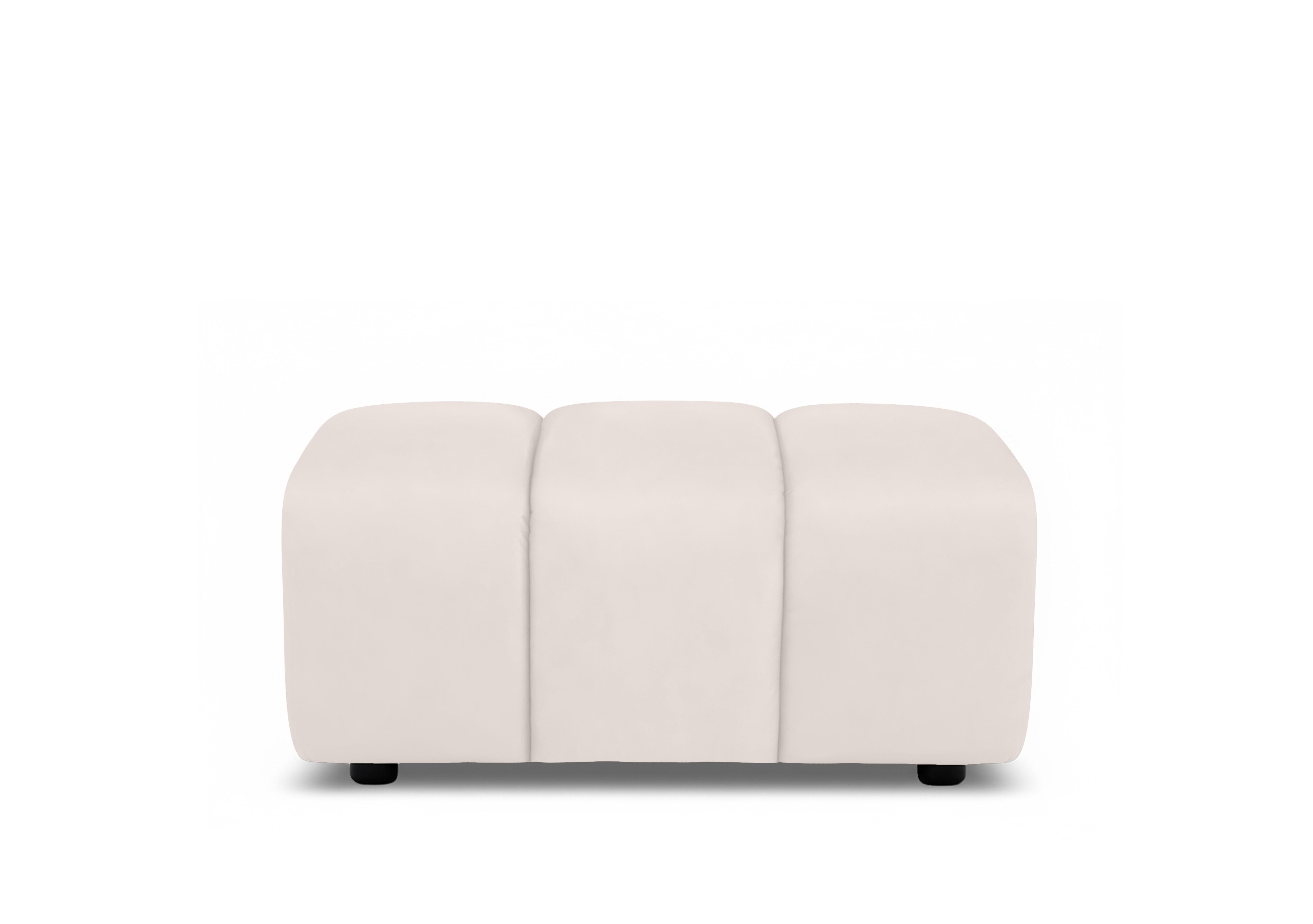 Rhianna Large Leather Footstool in Oslo Cotton Cat-40/13 on Furniture Village