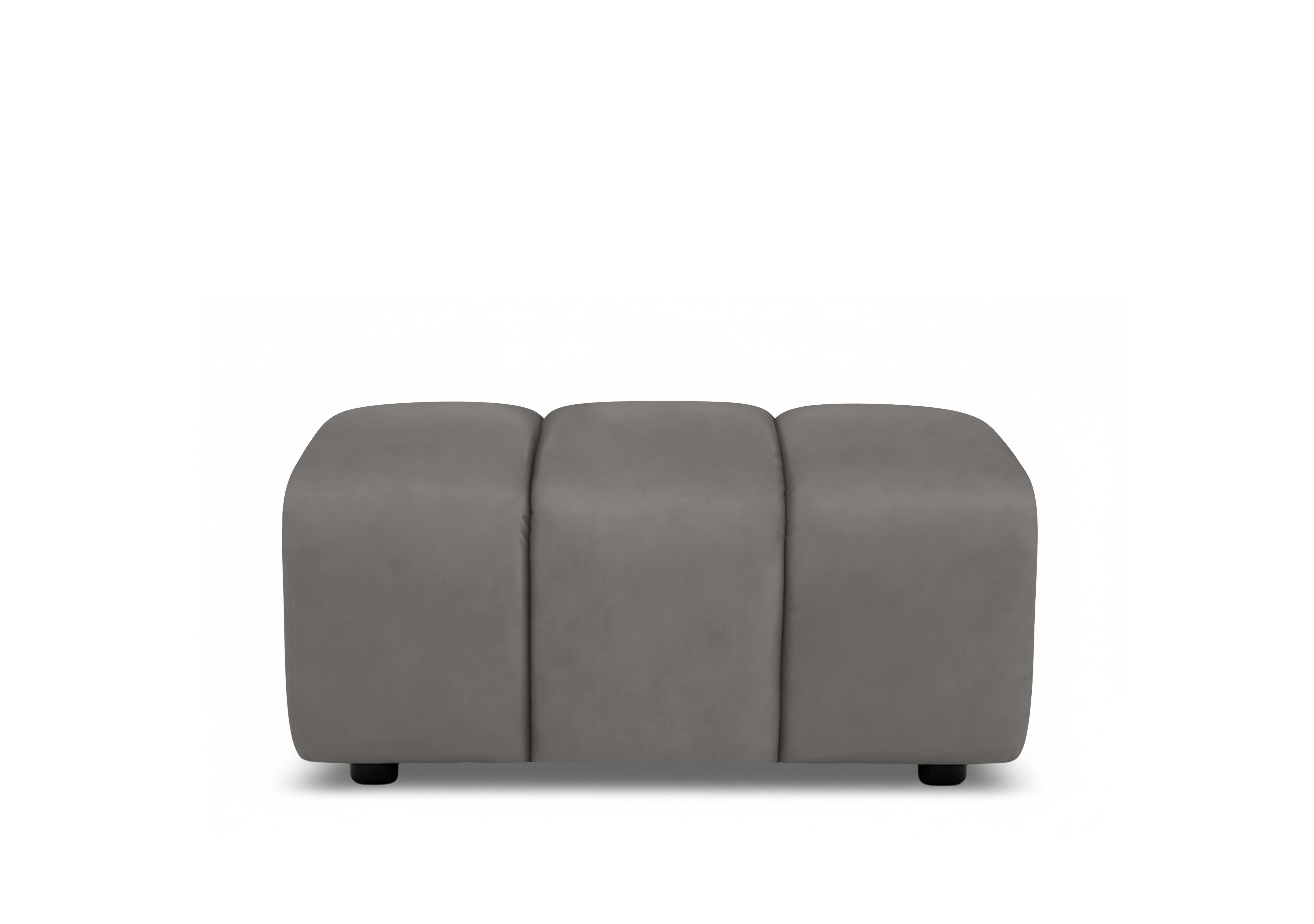 Rhianna Large Leather Footstool in Oslo Elephant Cat-40/15 on Furniture Village