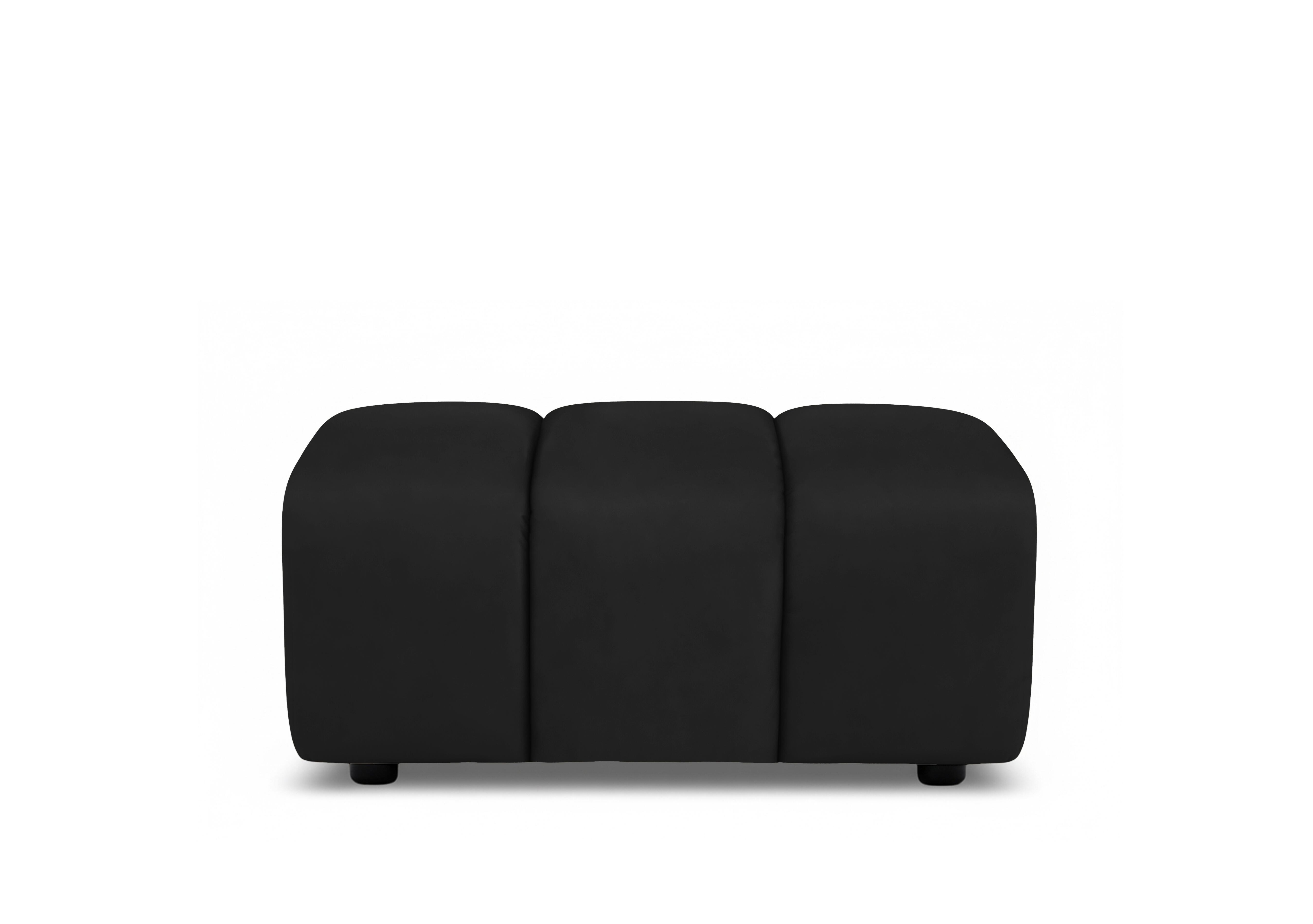 Rhianna Large Leather Footstool in Oslo Jet Black Cat-40/23 on Furniture Village