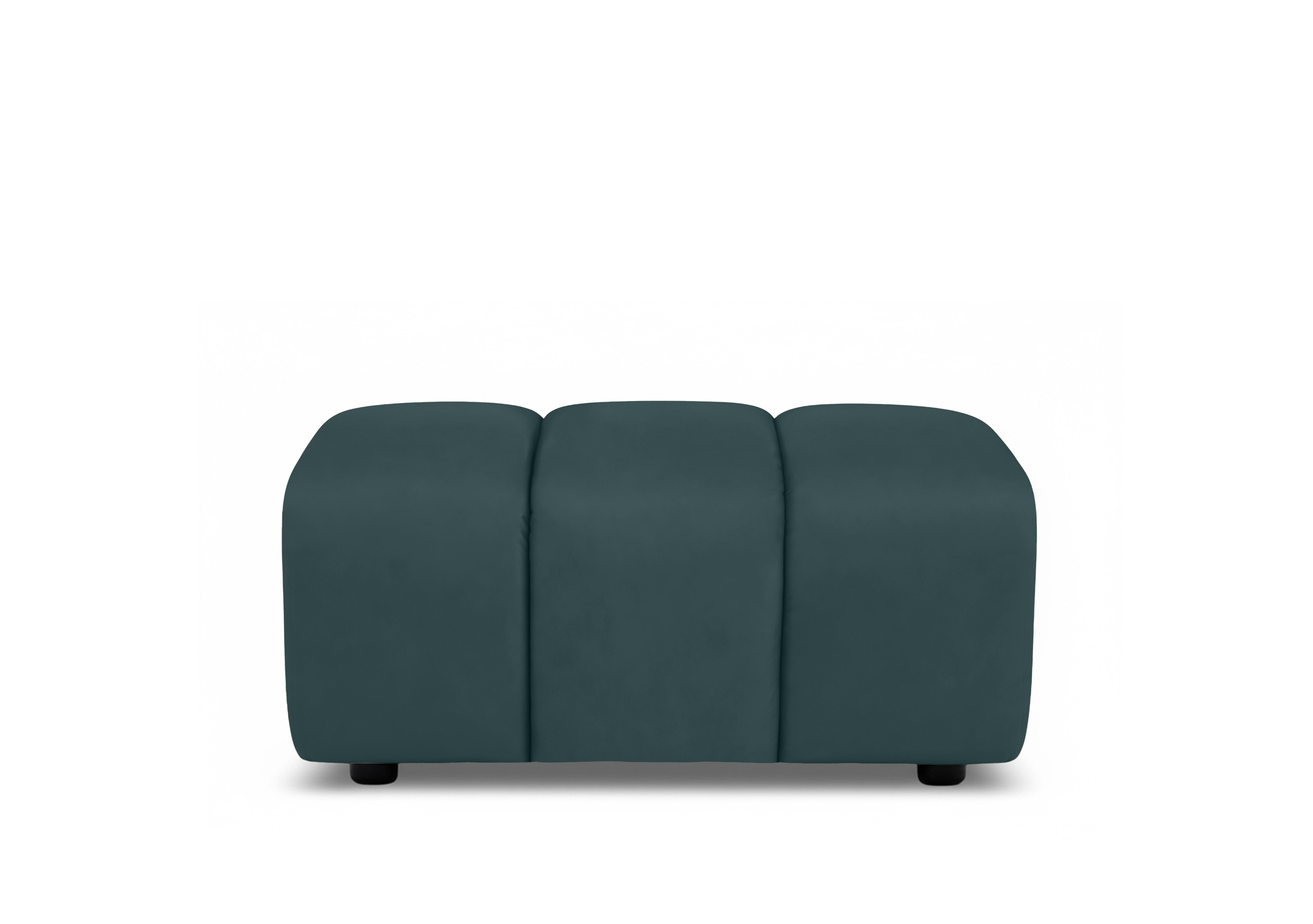Rhianna Large Leather Footstool in Oslo Peacock Cat-40/09 on Furniture Village