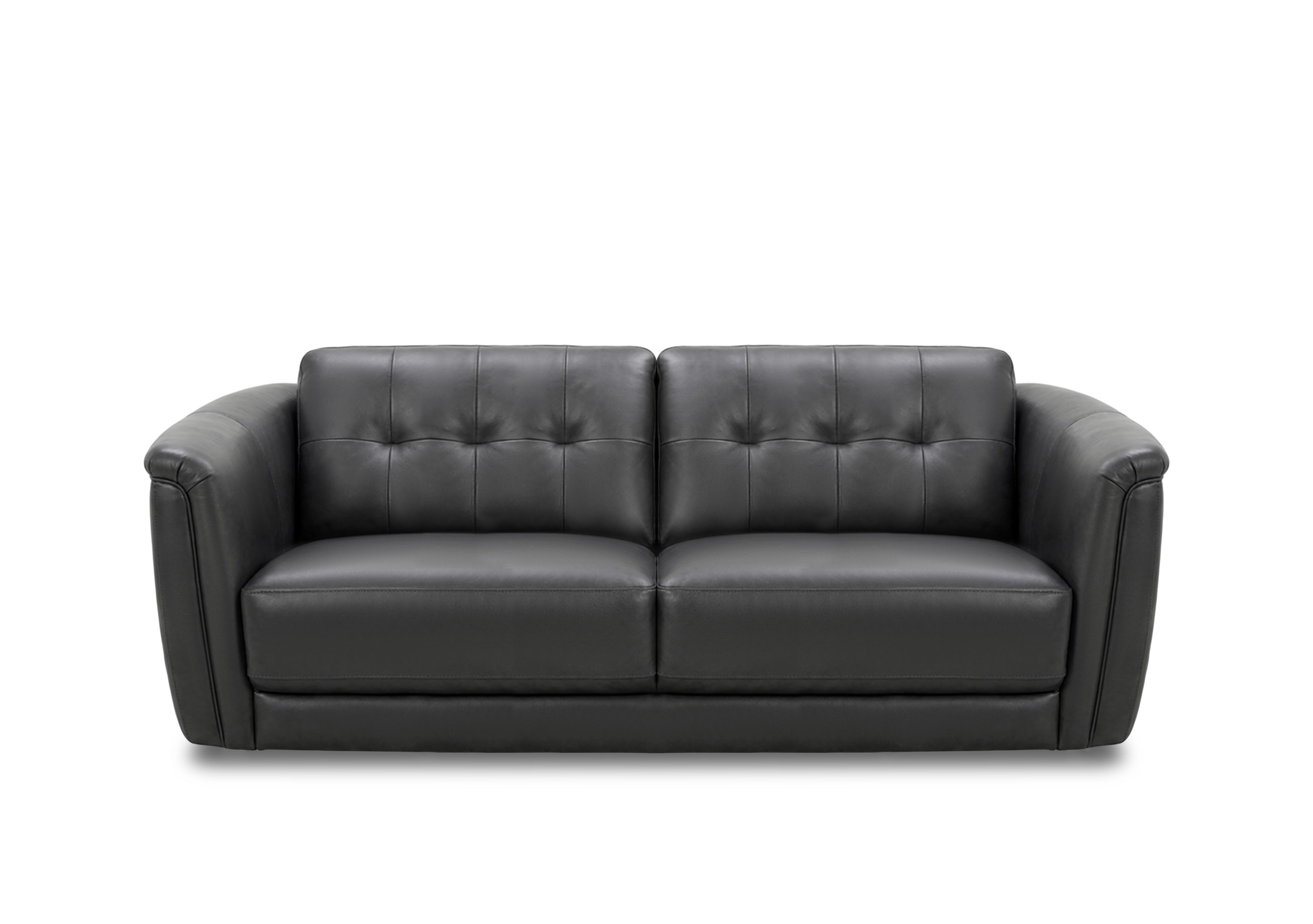 Monarch 3 Leather Seater Sofa in Montana Charcoal Cat-60/25 on Furniture Village